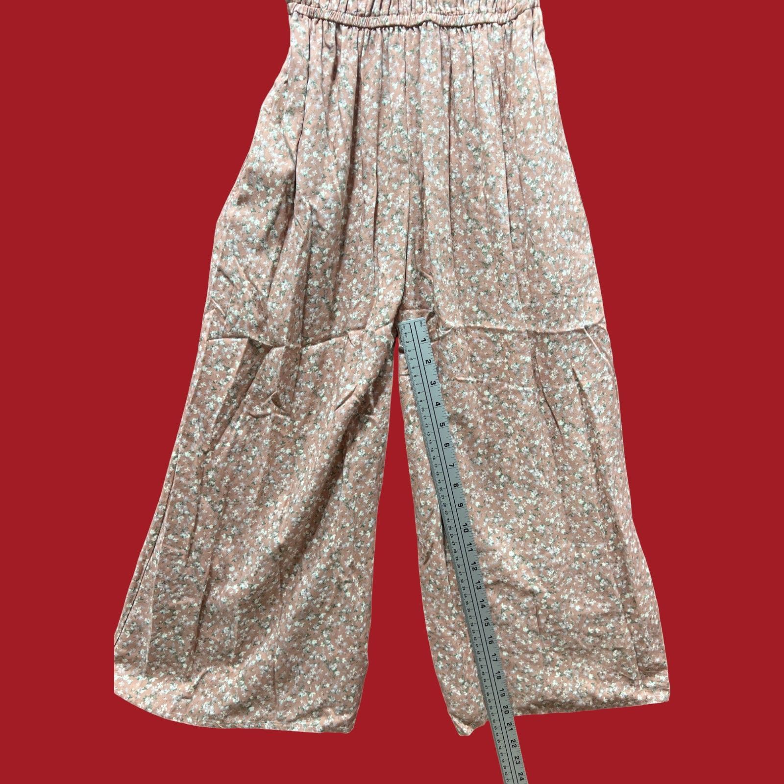 Arizona Jean Co. Arizona - Women's Sleeveless Jumpsuit - Juniors - Beige Flor Size 22" - 8 Thumbnail