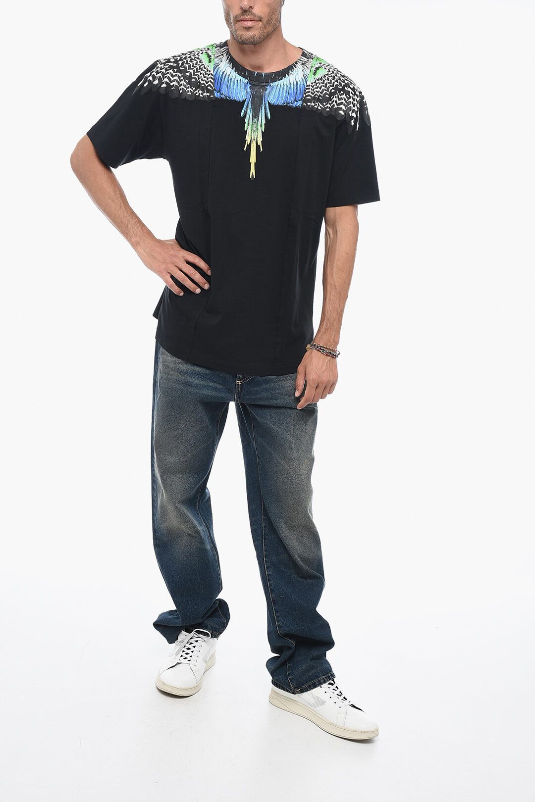 Marcelo Burlon og1mm0824 Crewneck T-Shirt in Black Size US S / EU 44-46 / 1 - 4 Thumbnail