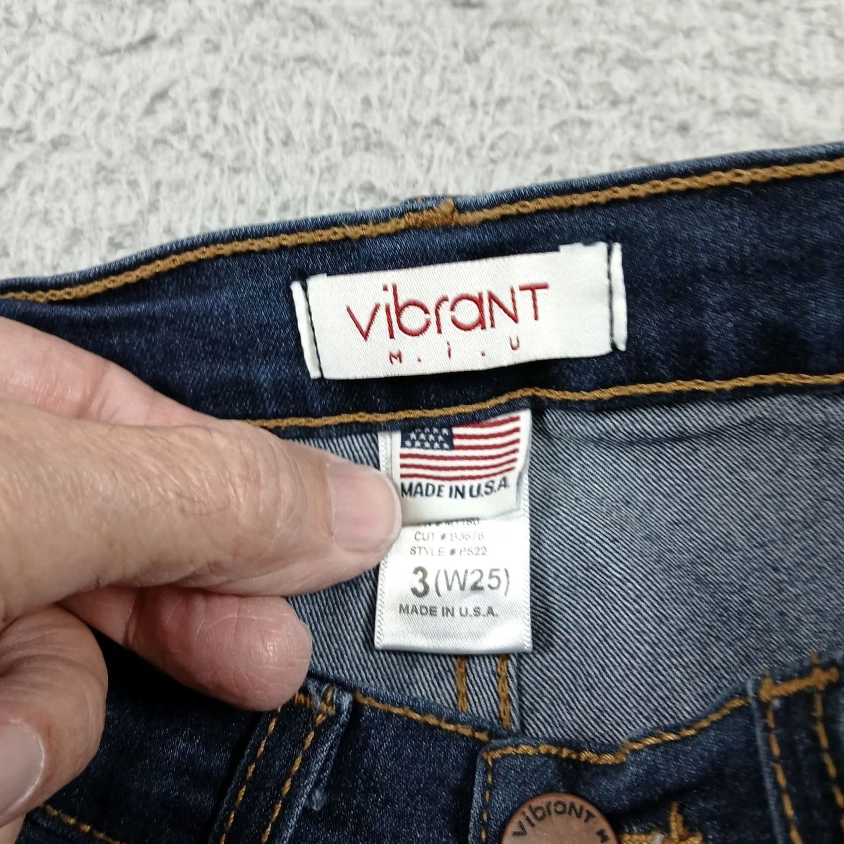 Vintage Vibrant M.I.U. Bell Bottom Jeans - High Rise Blue W25 Juniors Size 3 EUC Size 26" / US 2 / IT 38 - 4 Thumbnail