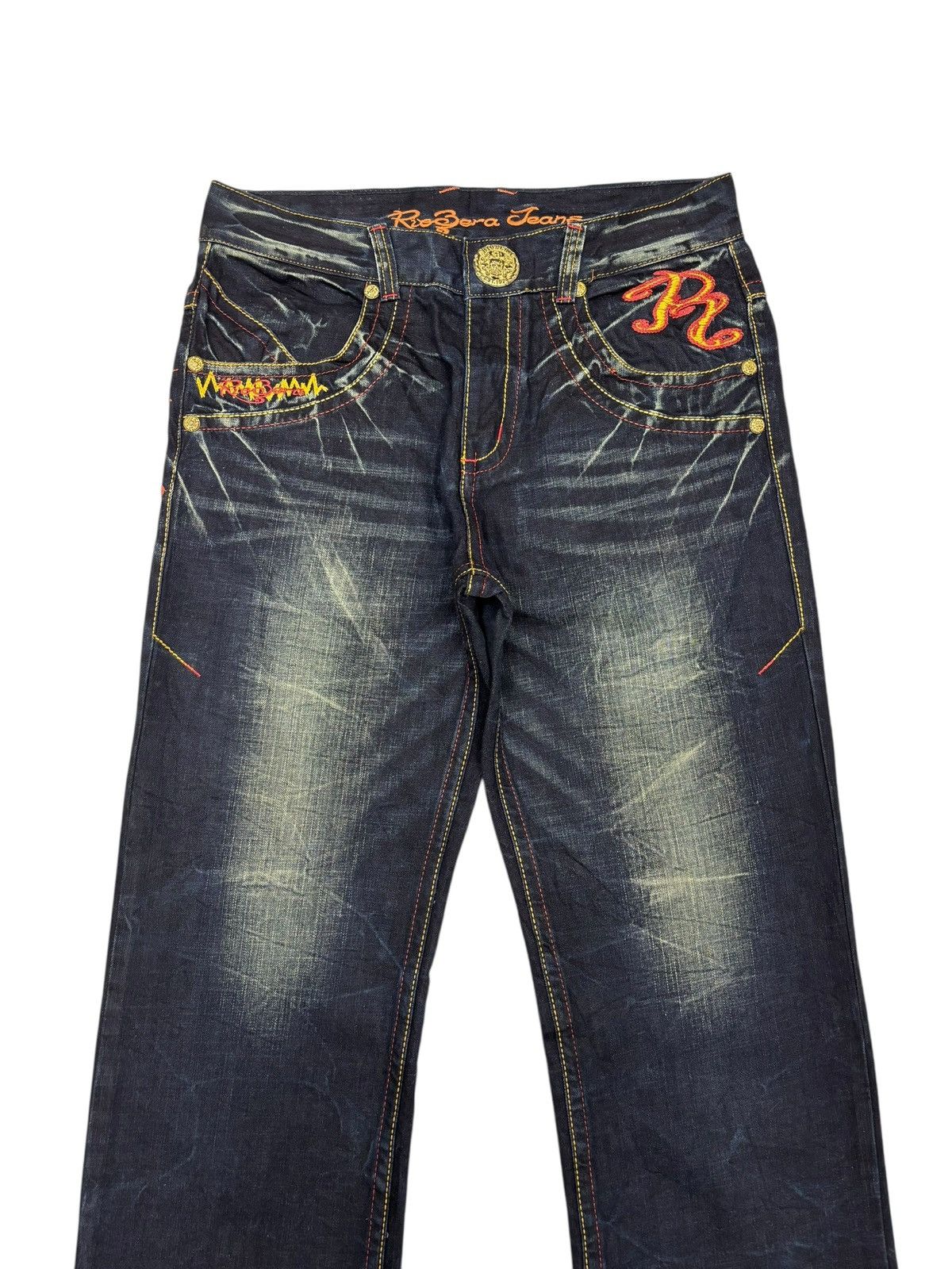If Six Was Nine 🔥RIOBERA JEANS Embroidery Denim Blue Jeans Size US 32 / EU 48 - 6 Thumbnail