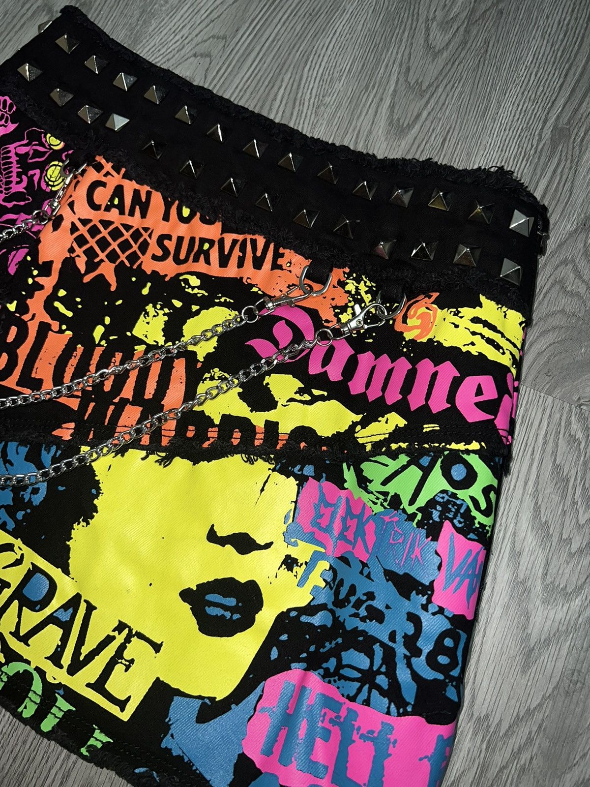 Japanese Brand Louder now patchwork mini skirt ❤️‍🔥⛓️ Size 25" / US 0 / IT 36 - 7 Thumbnail