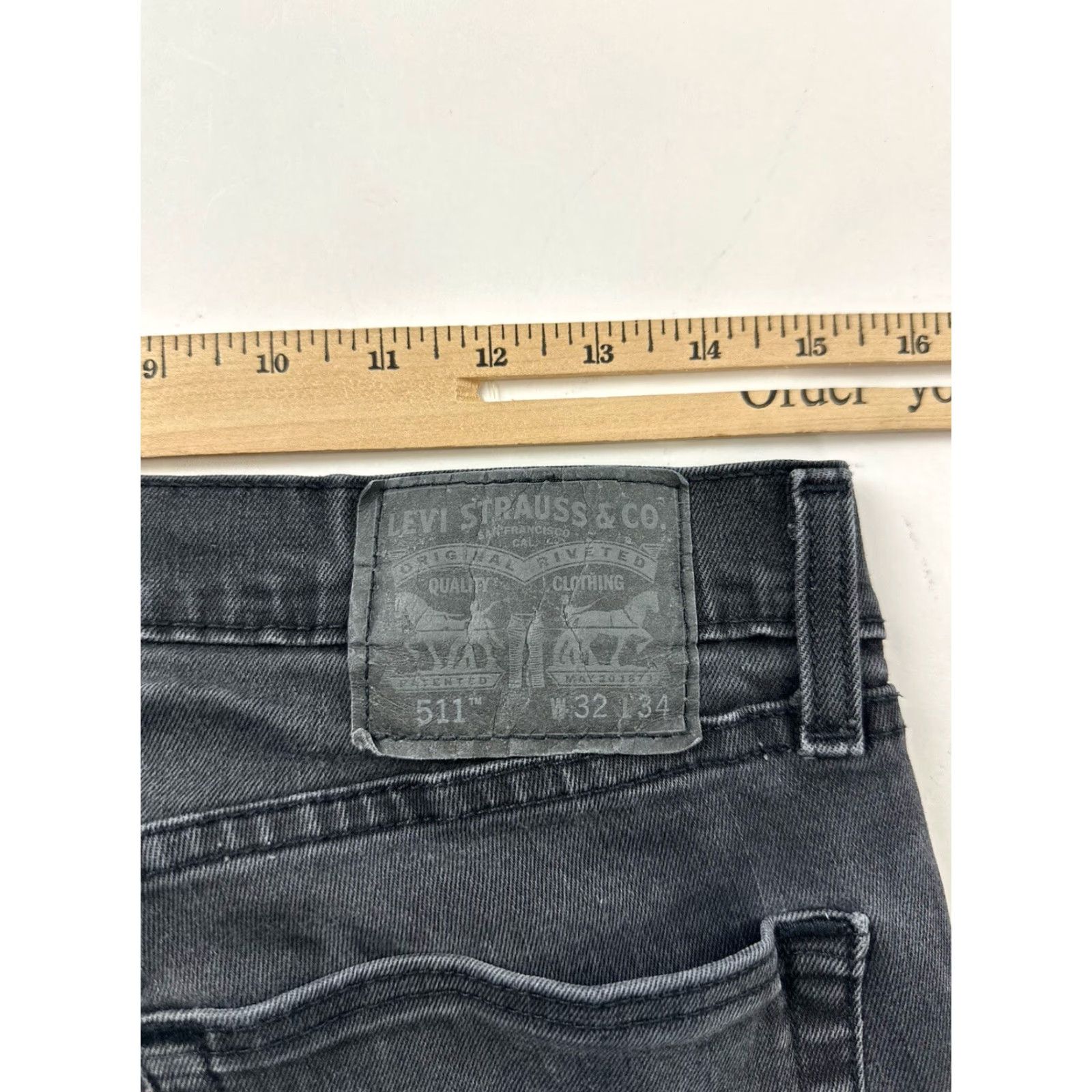 Levi's Levi's 511 Jeans Slim 30x32 Mens Black Charcoal Wash Zip Closure Vintage No Size US 30 / EU 46 - 6 Thumbnail