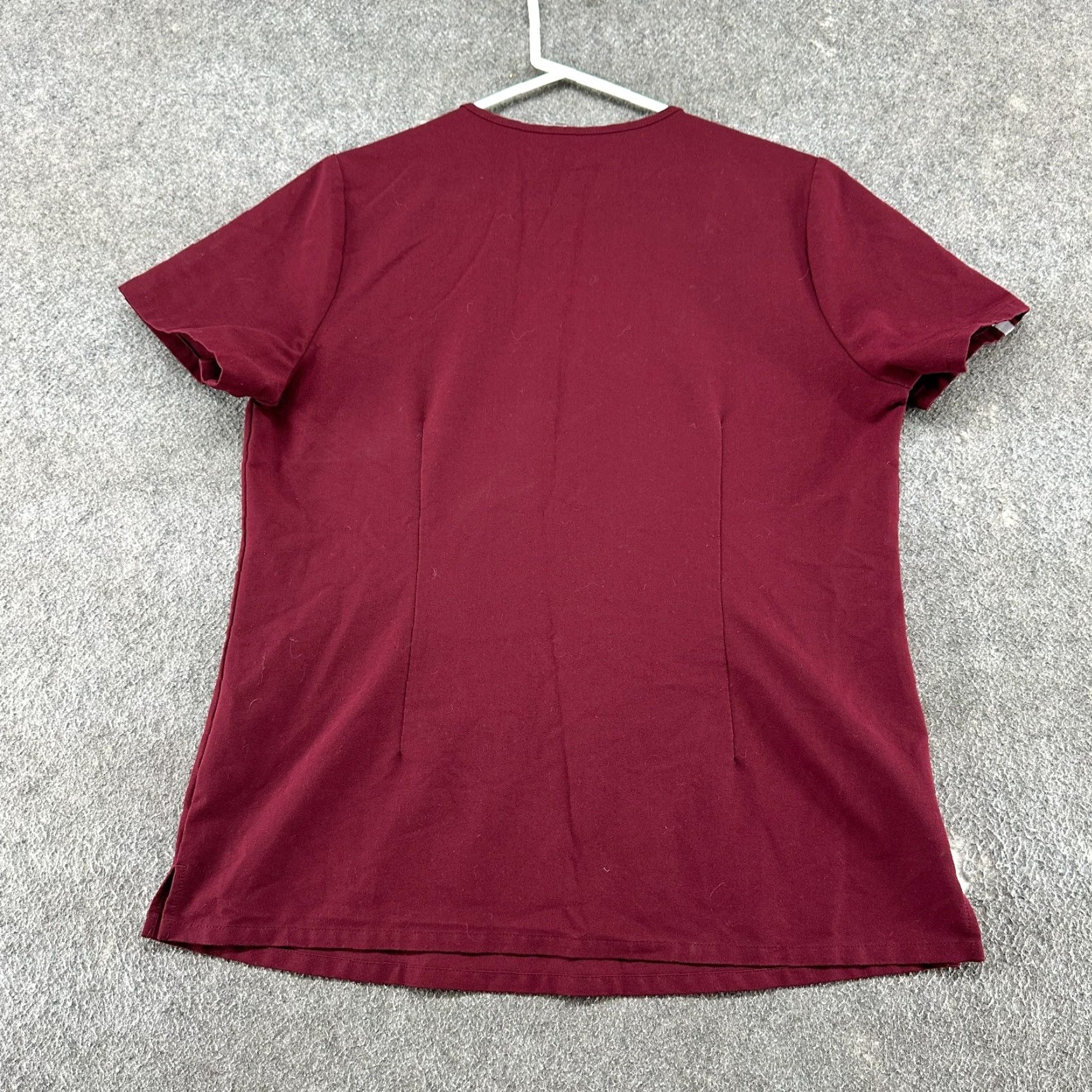 Vintage Figs Shirt Womens M Red Scrub Top V Neck Short Sleeve Pocket Solid Polyester Size M / US 6-8 / IT 42-44 - 2 Thumbnail