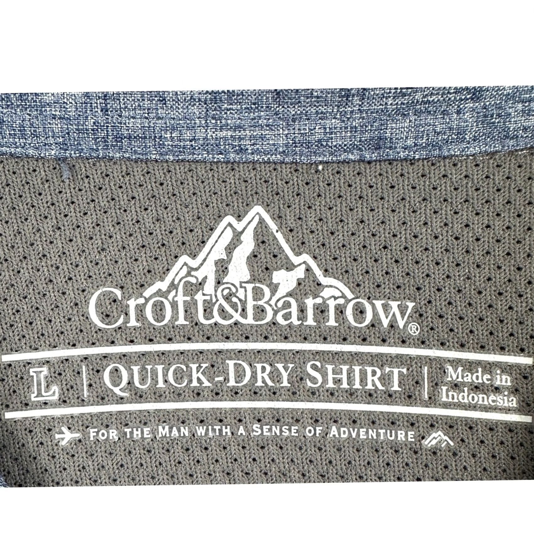 Croft & Barrow VINTAGE Croft Barrow Quick Dry Shirt Men Large Blue Hiking Button Up Flap Pocket Size US L / EU 52-54 / 3 - 4 Thumbnail