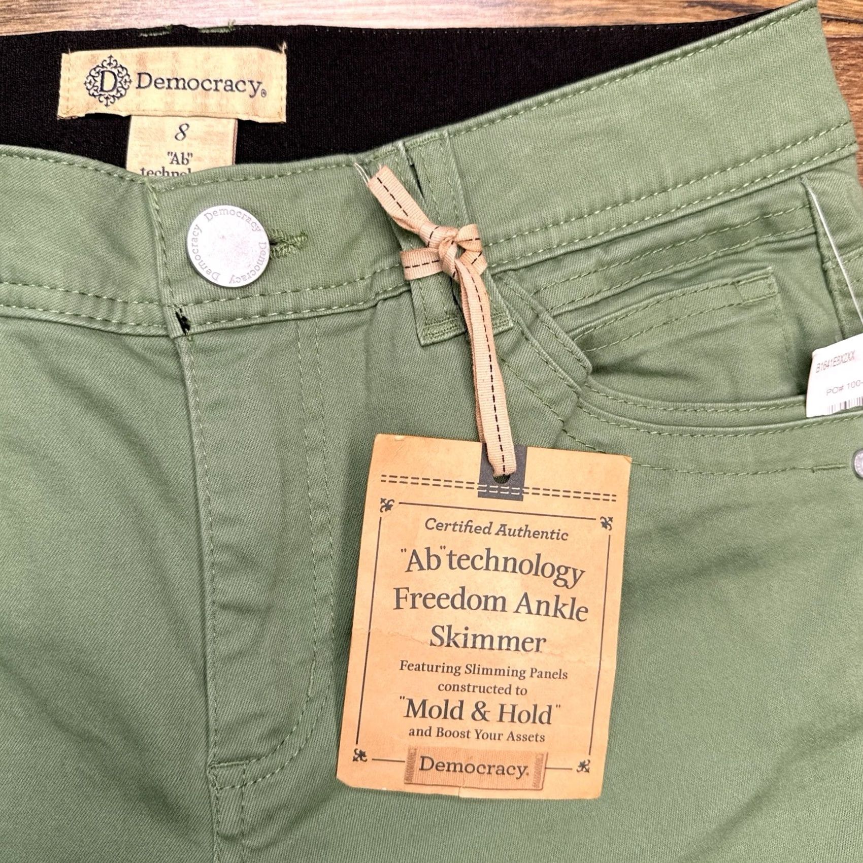 Vintage Democracy Ankle Skimmer Jeans Women 8 Green Slim 5-Pocket Denim Medium Wash Belt Loops Modern VINTAGE? Size 30" / US 8 / IT 44 - 4 Thumbnail