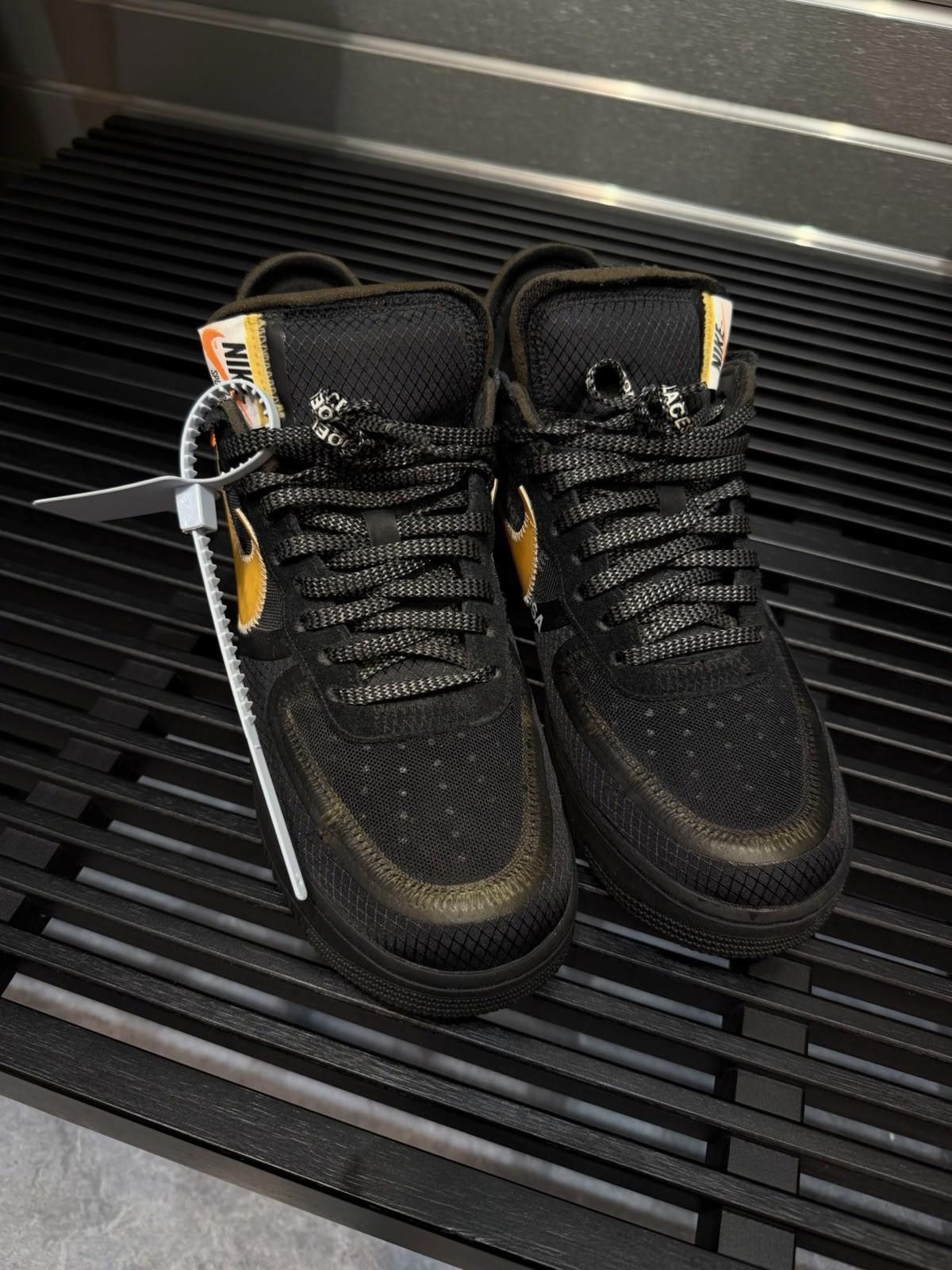Nike Size 9 - Nike Air Force 1 Low x OFF-WHITE Black 2018 Mens Size US 9 / EU 42 - 7 Thumbnail
