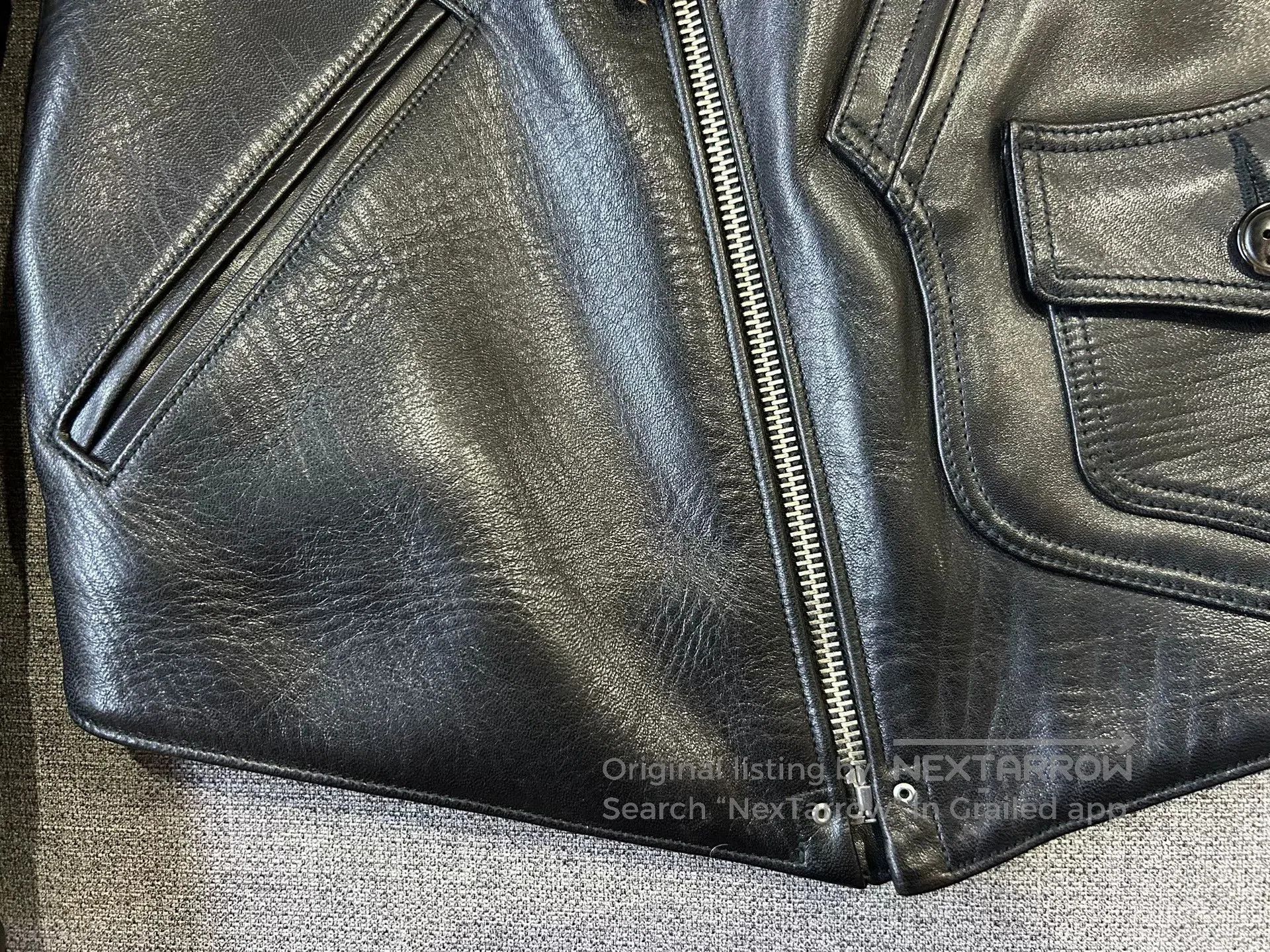 Fine Creek fine creek leather thick motorcycle jacket. Size US M / EU 48-50 / 2 - 8 Thumbnail