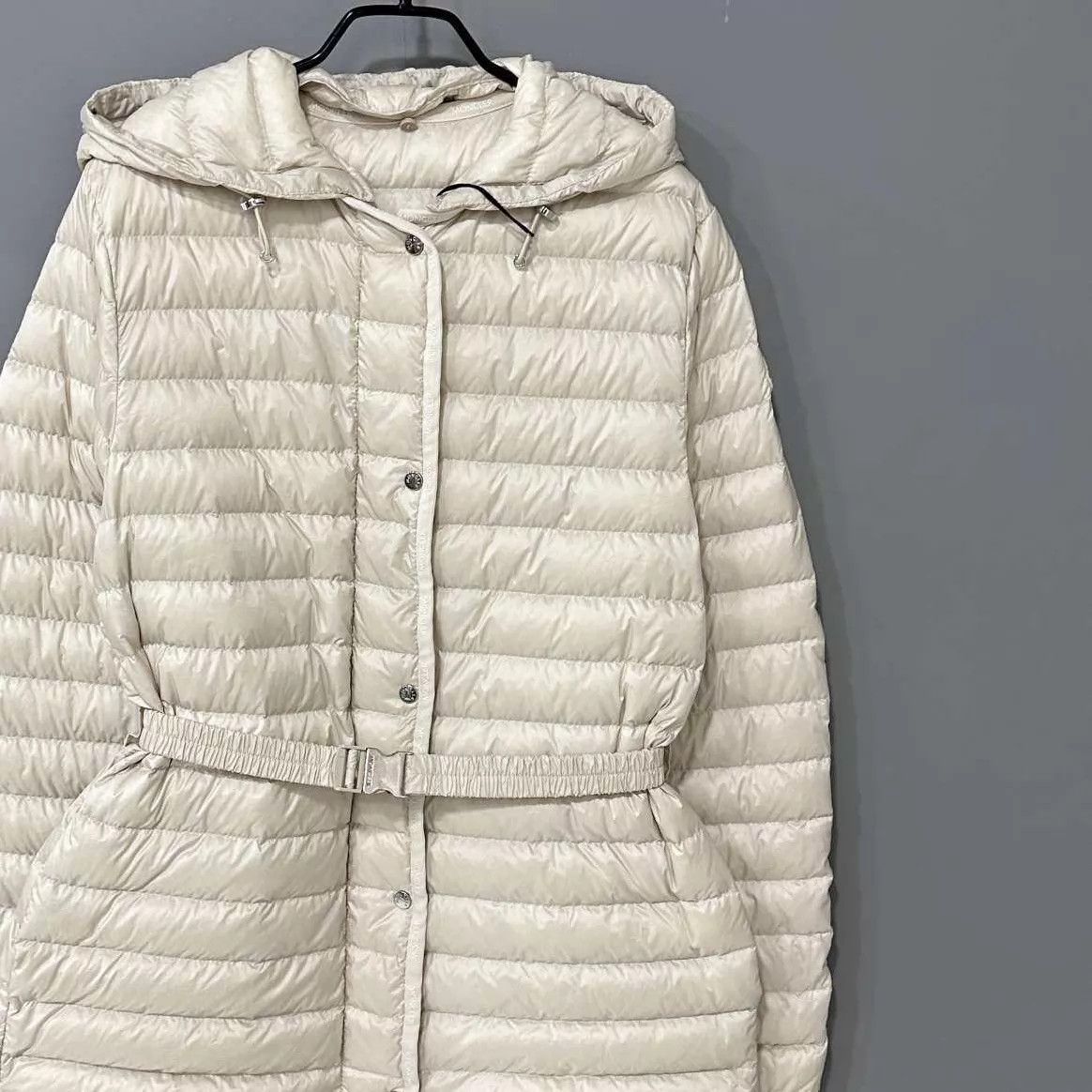 Moncler Moncler Cream Hooded Mid-Length Puffer Jacket Size S / US 4 / IT 40 - 2 Thumbnail