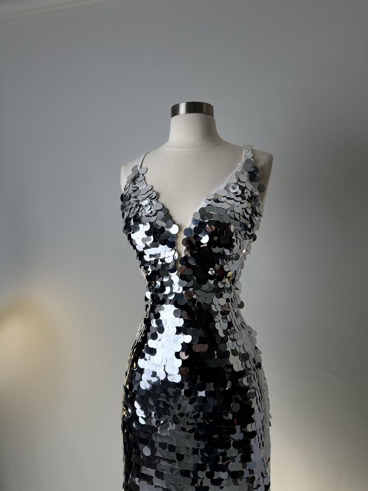 Other Brand New US 6 Jovani Maxi Evening Dress in Silver Color Size M / US 6-8 / IT 42-44 - 3 Thumbnail