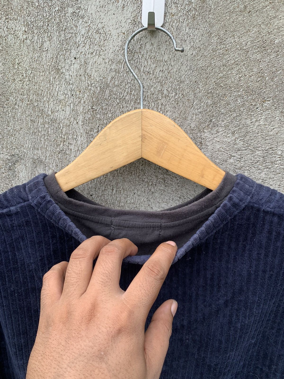 If Six Was Nine × Japanese Brand × Le Grande Bleu (L.G.B.) Y2k thruxton double layer velour corduroy grunge longsleeve Size US M / EU 48-50 / 2 - 9 Thumbnail
