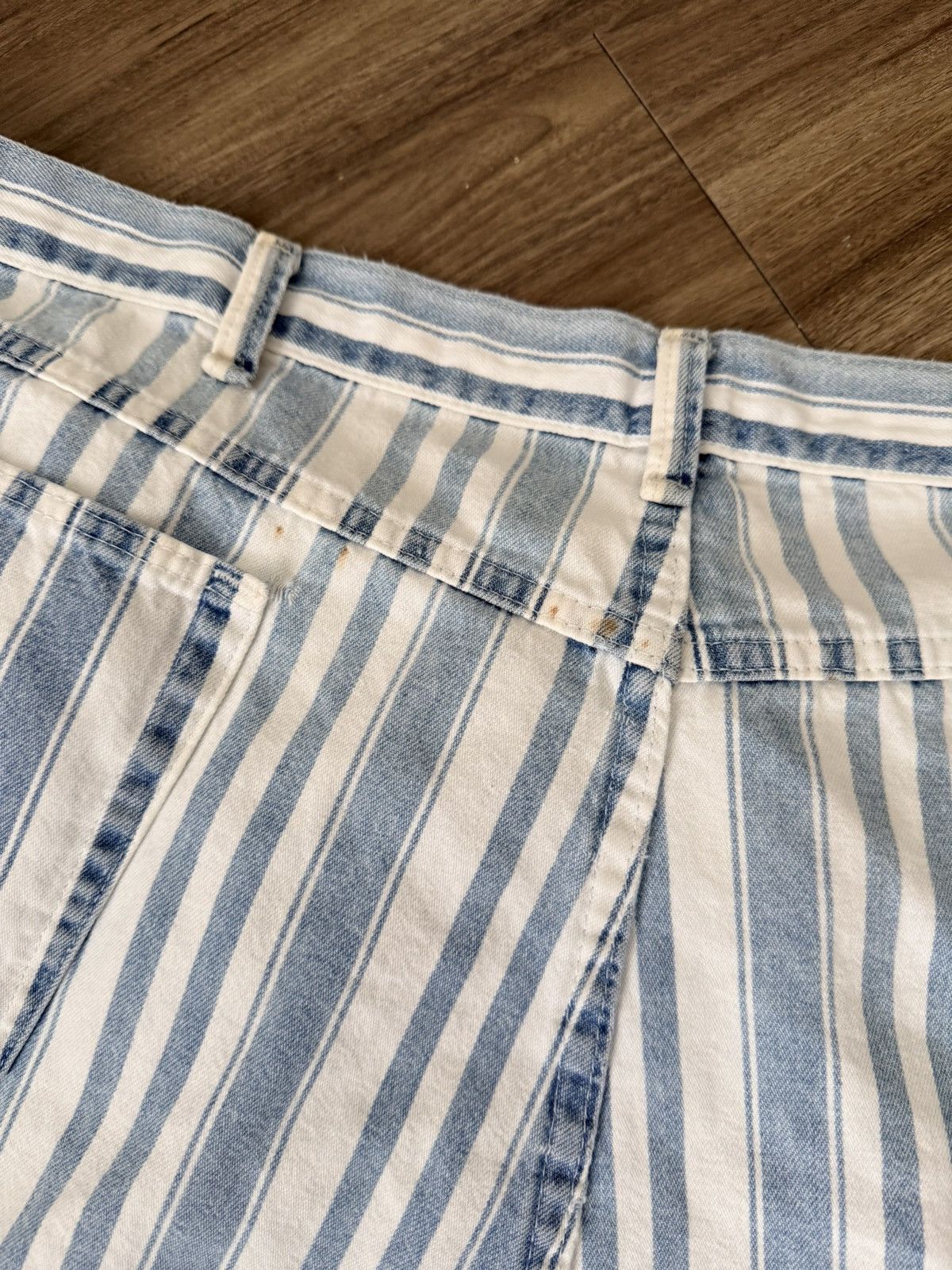 Wrangler Vintage 90s Wrangler Striped Denim Shorts 42 Pinstripe Blue Size US 42 / EU 58 - 7 Thumbnail