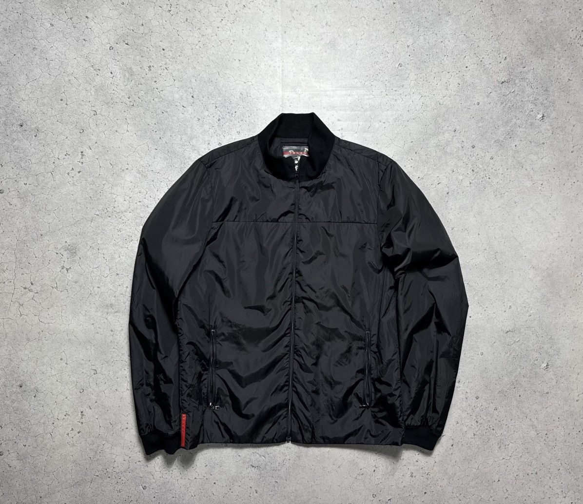 Prada Prada Milano Red Tab Bomber Black Jacket Luxury Nylon Size US M / EU 48-50 / 2 - 1 Thumbnail