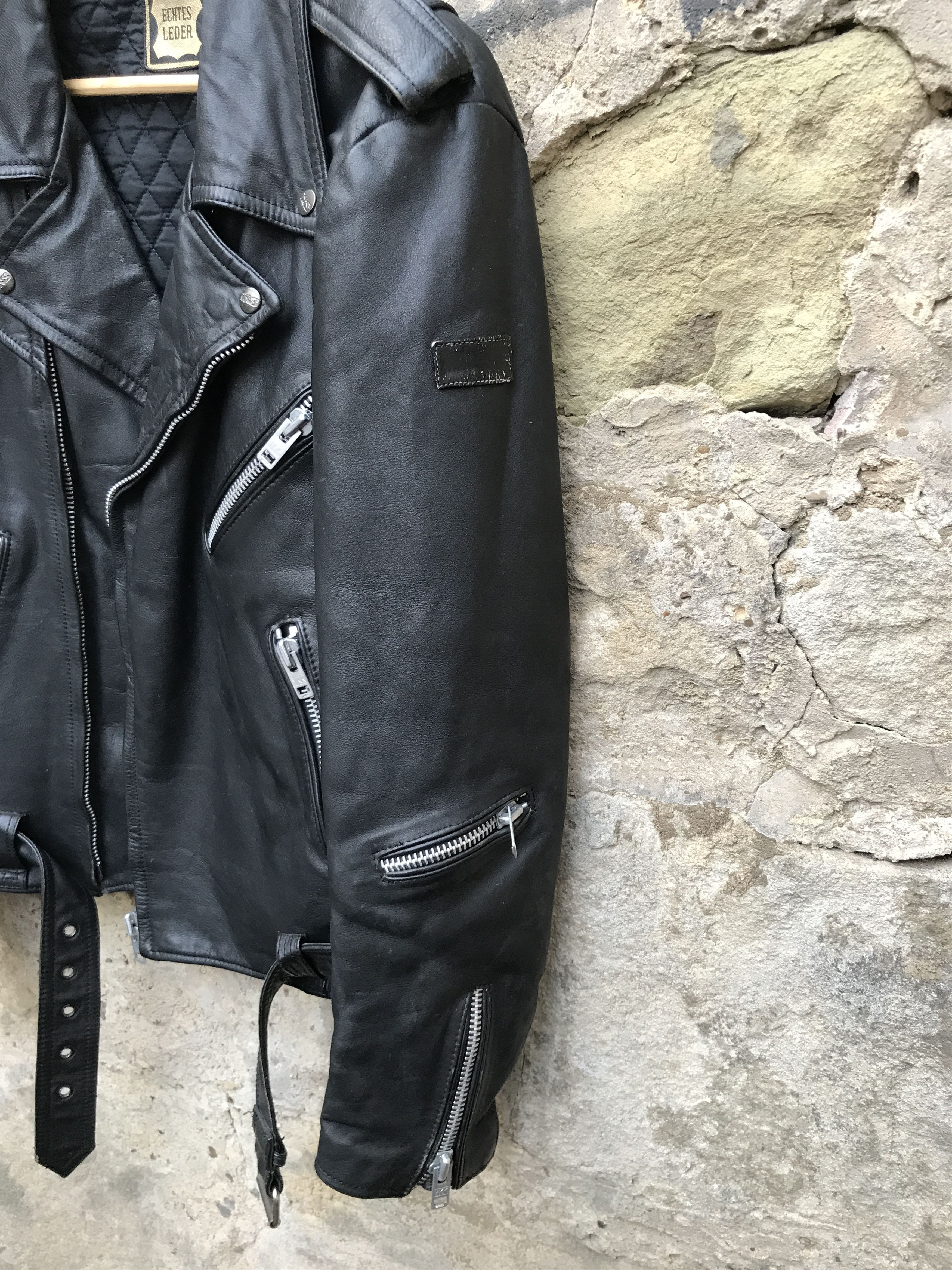 Vintage 80s Leather Biker Jacket Jofama Janbell Petroff Type