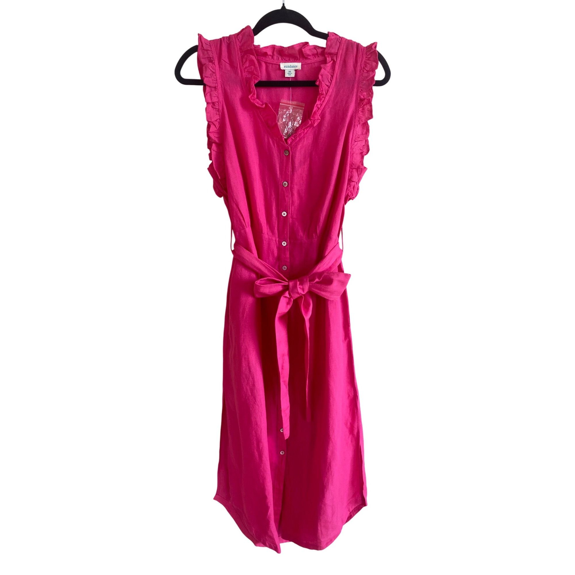 Designer NWT Sundance Catalog Antoniette Linen Dress Pink XS MSRP$148 Size XS / US 0-2 / IT 36-38 - 2 Thumbnail
