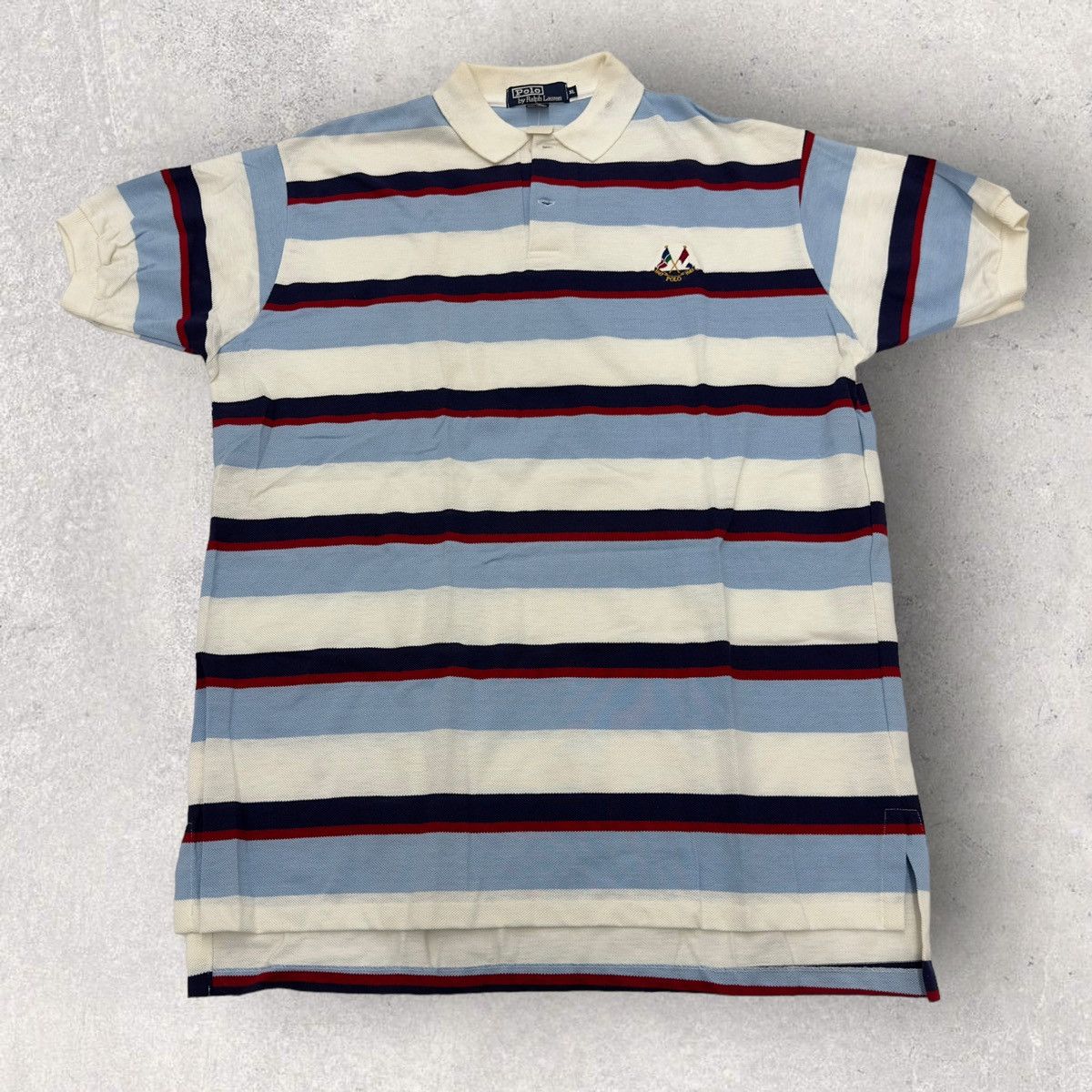 Polo Ralph Lauren × Vintage Vintage Polo Cross Flags shirt Size US XL / EU 56 / 4 - 1 Thumbnail