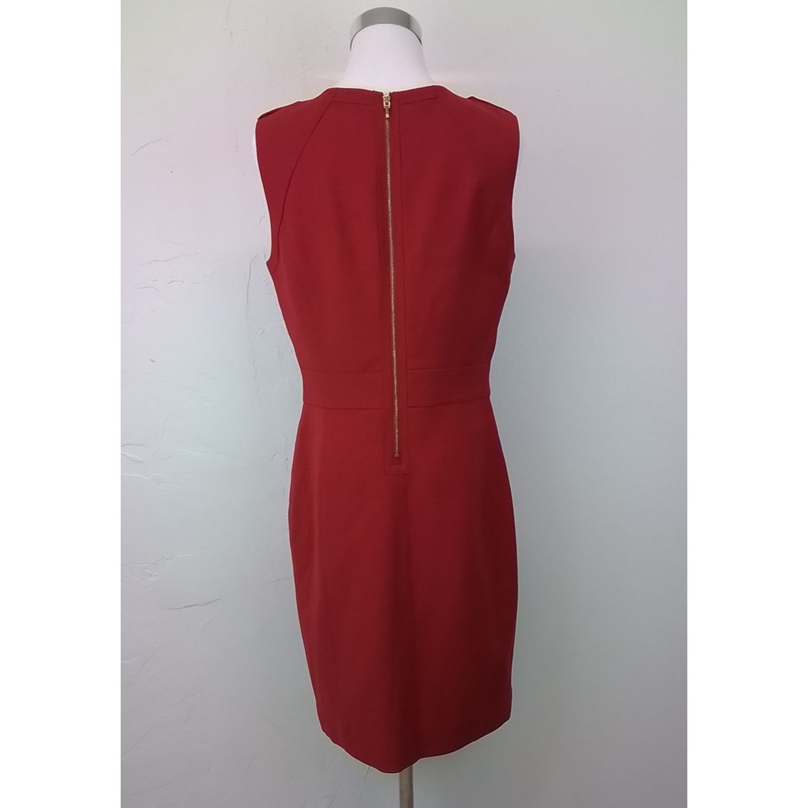 Tory Burch Tory Burch Sleeveless Pencil Dress Women's 8 Red Wool Blend Size M / US 6-8 / IT 42-44 - 3 Thumbnail