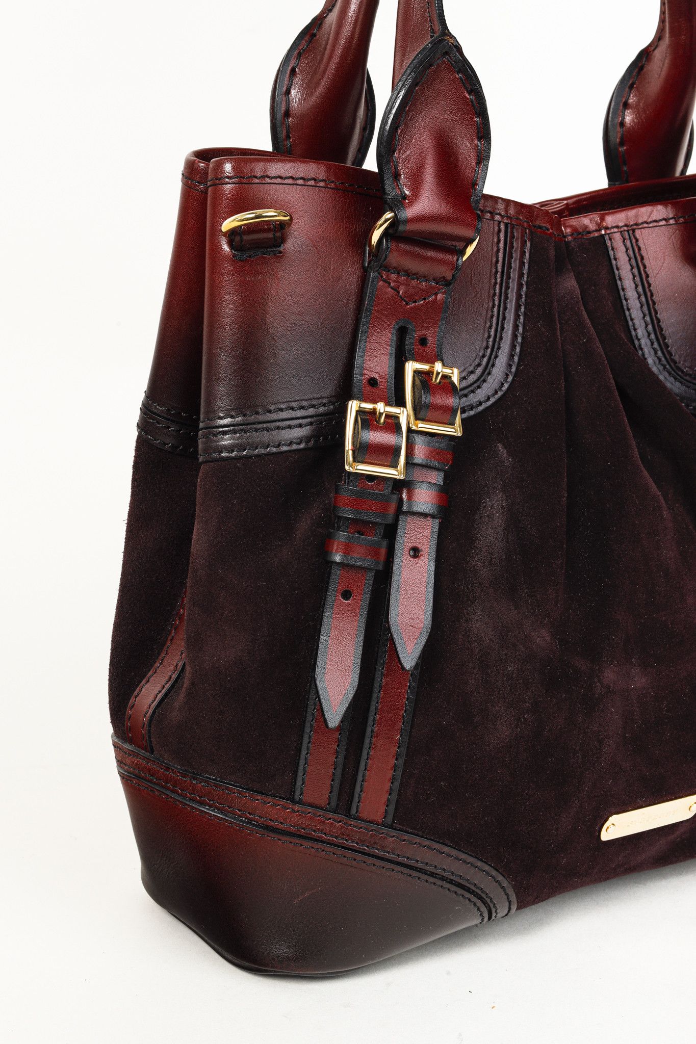 Burberry Prorsum Burberry Prorsum Burgundy Red Calfskin Suede Tote Size ONE SIZE - 10 Thumbnail