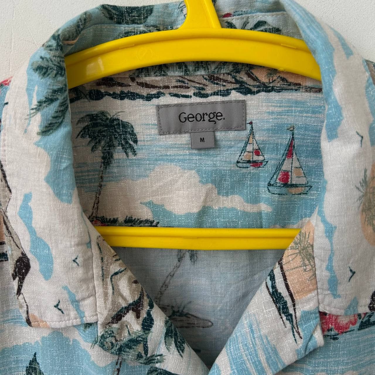 George George hawaiian linen shirt #1356 Size US M / EU 48-50 / 2 - 2 Thumbnail