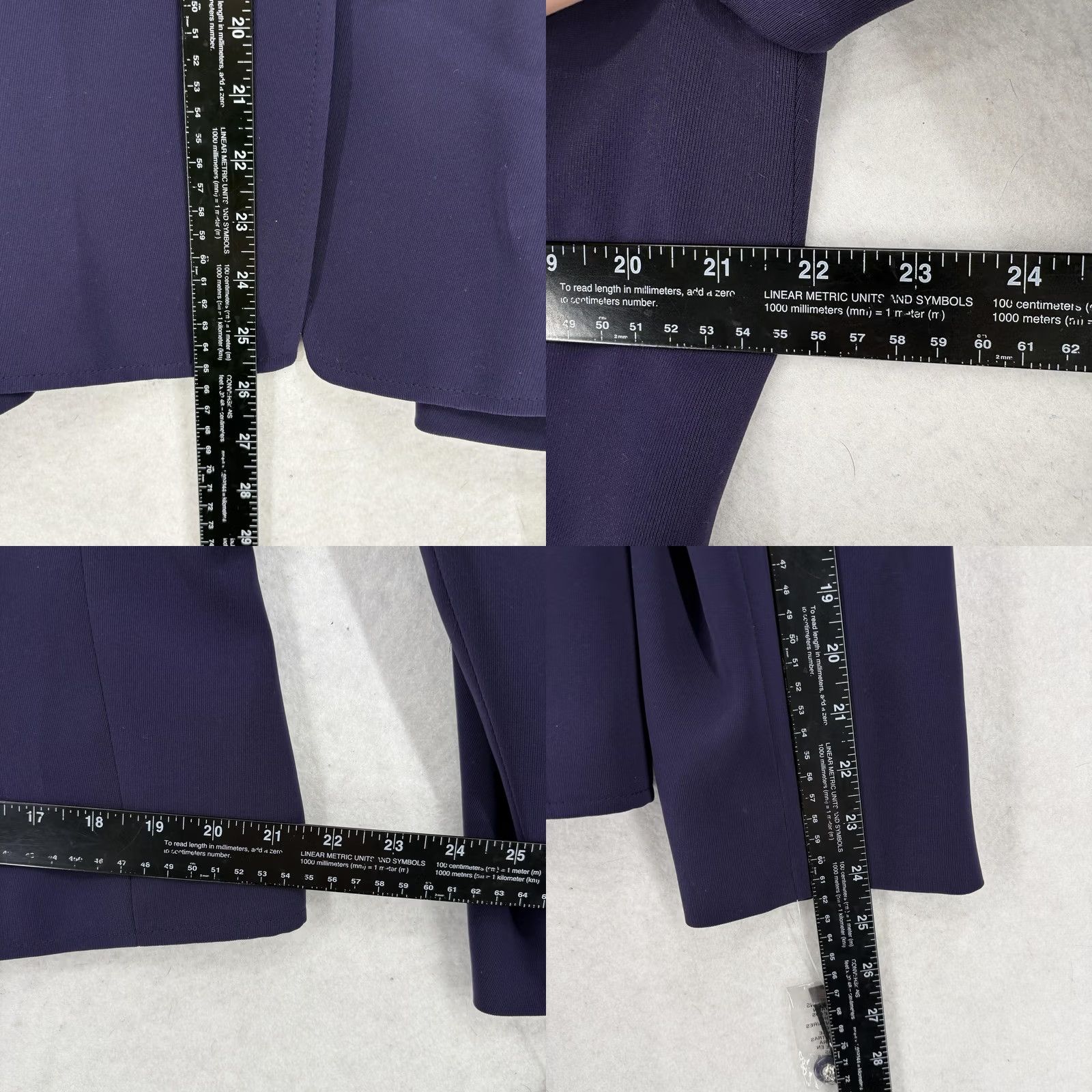Vintage Tahari Arthur S. Levine Blazer Womens 14 Blue Jamie 4 Button Work Jacket Career Suit Jacket Notch Front Button Four-Button Sold as 1 Piece Size XL / US 12-14 / IT 48-50 - 8 Thumbnail