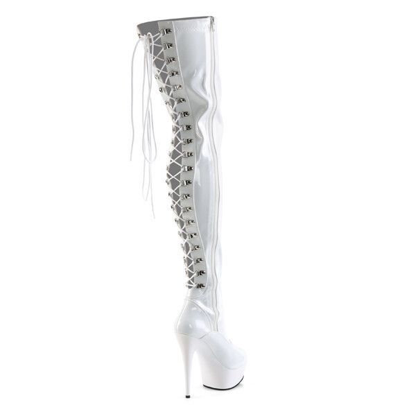 Other Delight 3063 Back Lace Thigh High Boots 6" High Heel Platfor Size US 12 / IT 42 - 1 Thumbnail