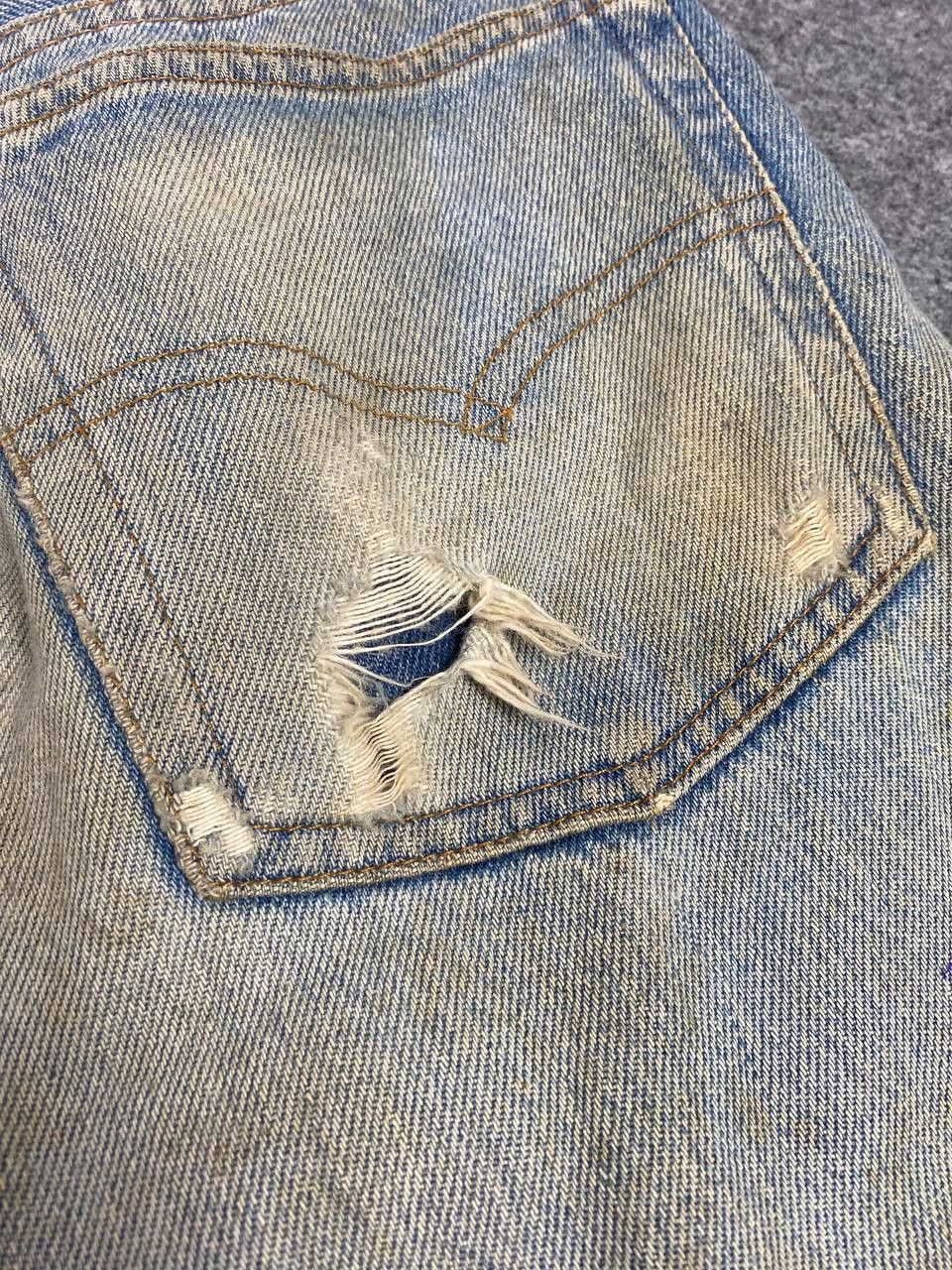 Levi's vintage 90s levis 501 distressed denim nice design Size US 30 / EU 46 - 4 Thumbnail