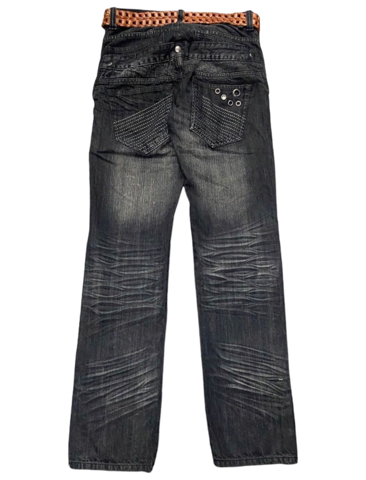 If Six Was Nine × Japanese Brand × Le Grande Bleu (L.G.B.) Rain Japan Double Waist Baggy Jeans With Leather Belt Size US 30 / EU 46 - 3 Thumbnail