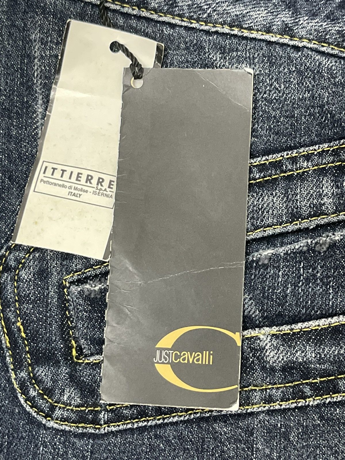 Roberto Cavalli Wide Jeans Just Cavalli Chrome Heart Dior Erd cdg Amiri 2🟦9 Size US 35 - 15 Thumbnail