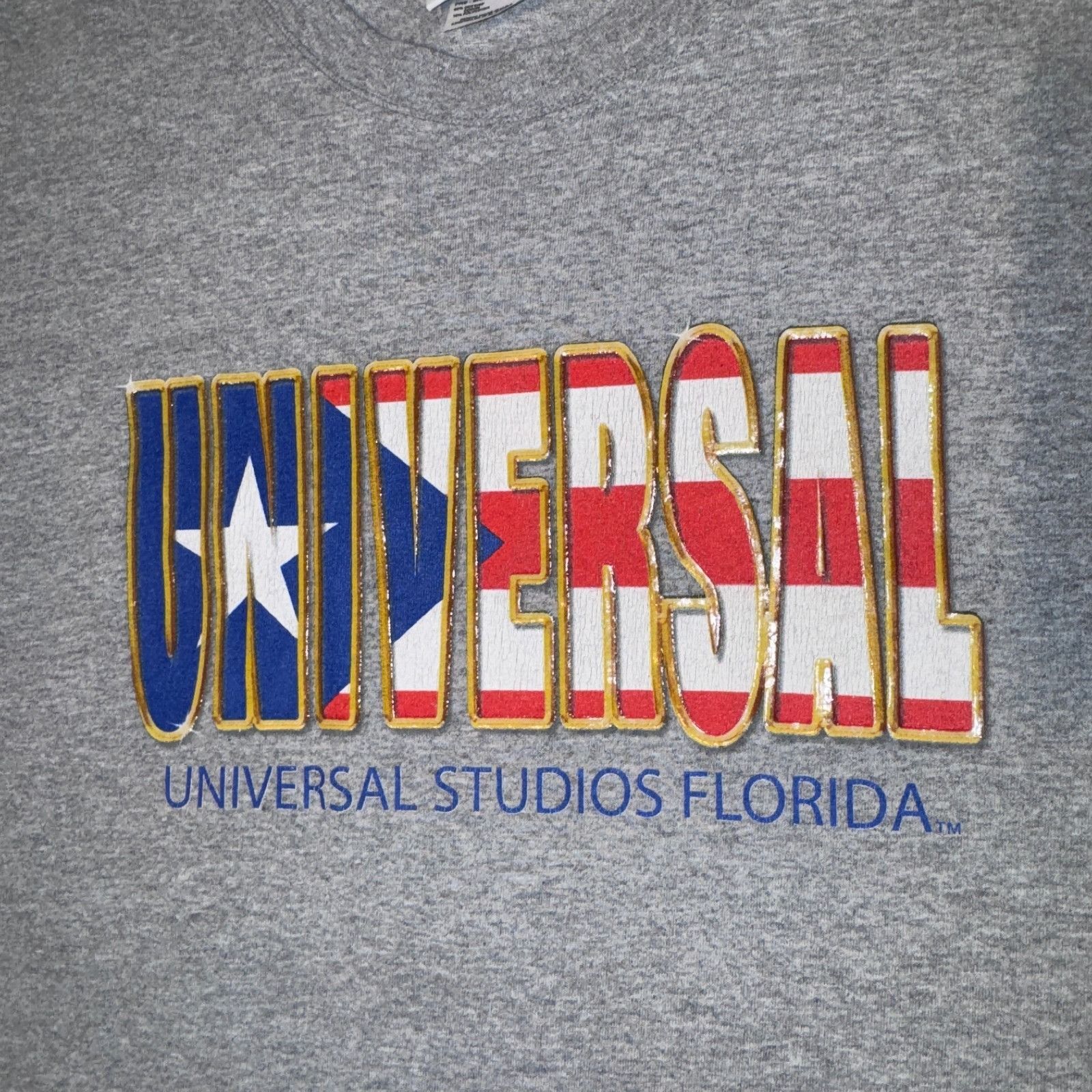 Anvil Vintage 90s Universal Studios Florida USA Flag GEL Graphic G Size US L / EU 52-54 / 3 - 3 Thumbnail