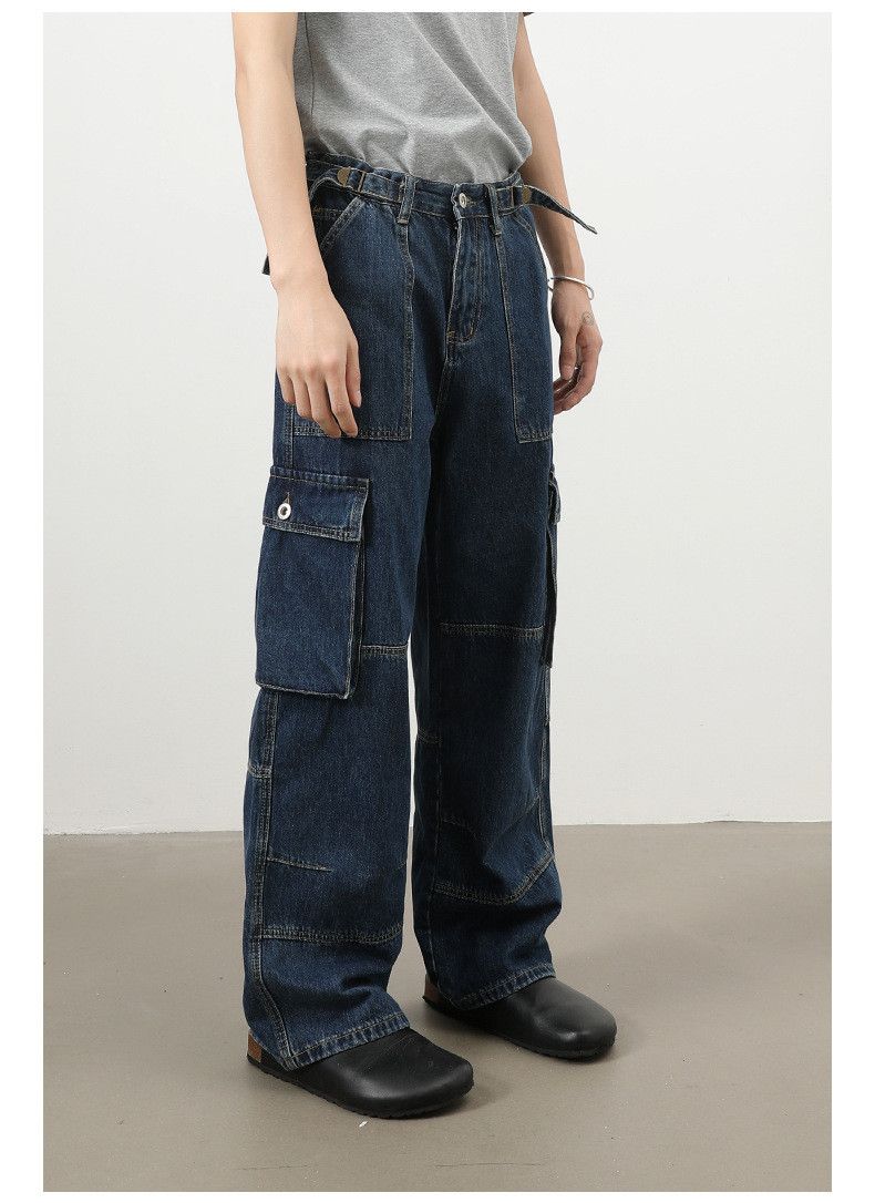 Jean Retro men's hip-hop loose straight wide-leg workwear jeans Size US 32 / EU 48 - 6 Thumbnail