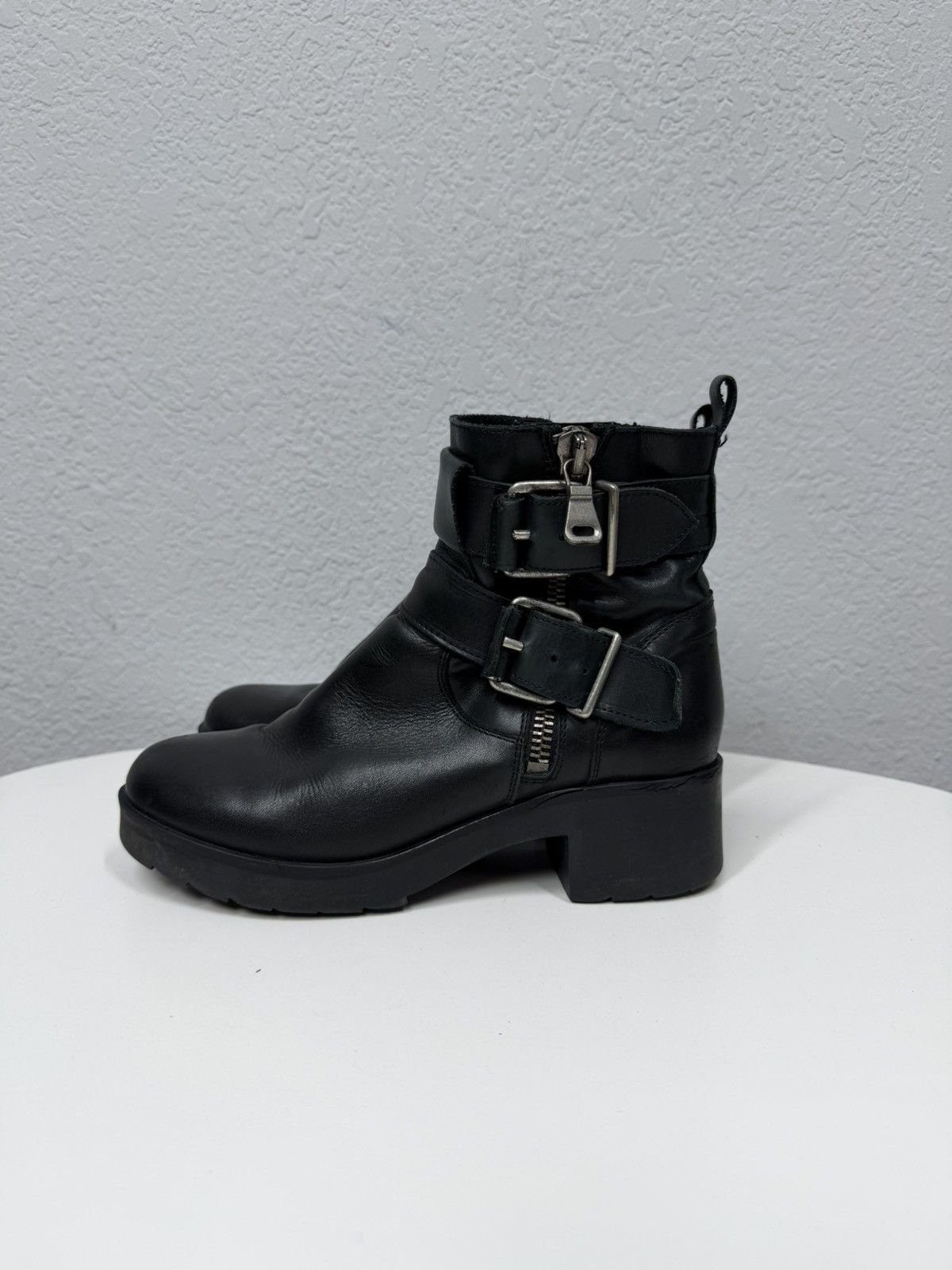 Vintage Vintage Italian AS 98 Rick Owens Style Leather Biker Boots Size US 6.5 / EU 39-40 - 4 Thumbnail