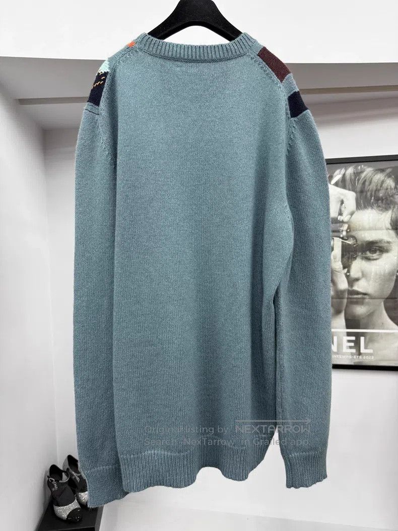 Hermes Hermes Color Blocked Faux Fur Cashmere Sweater Size US XXL / EU 58 / 5 - 3 Thumbnail