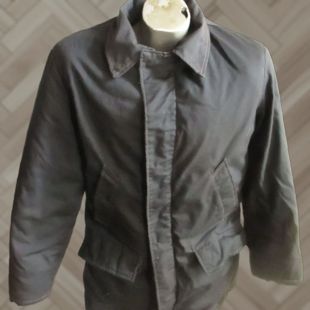 VINTAGE Big Mac Work Jacket Mens Medium Blue 1970s Heavy Quilt-Lined Cotton Blend