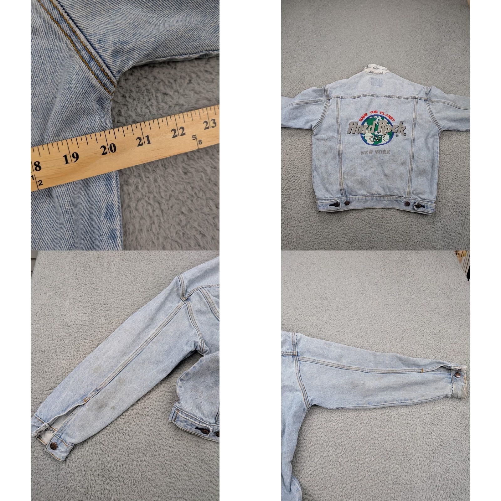 Hard Rock Cafe VINTAGE Hard Rock Cafe Jacket Womens Small Denim Embroidered New York 90s Grunge Jacket Womens Small Denim Embroidered New York 90s Grunge Size S / US 4 / IT 40 - 11 Thumbnail