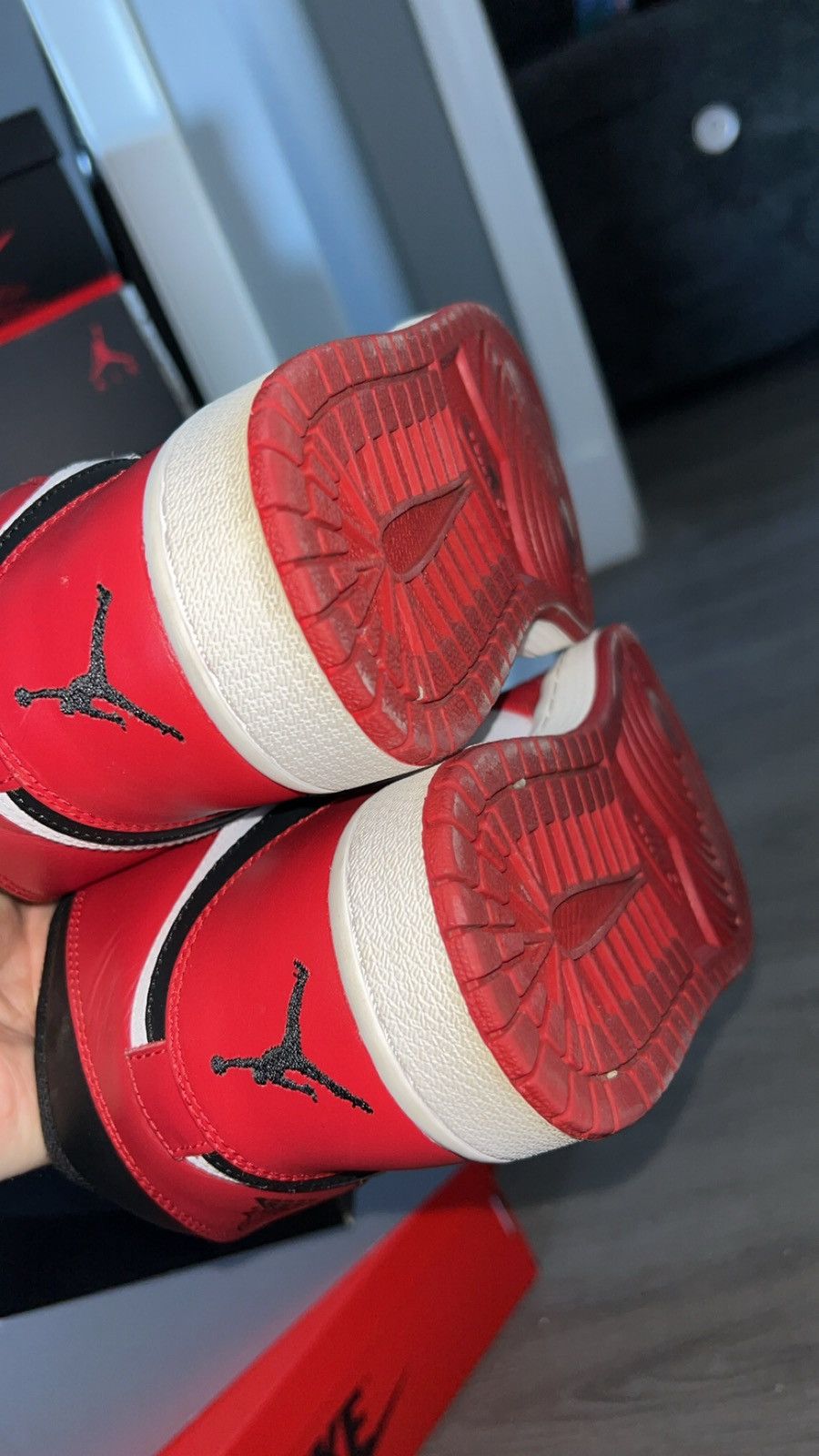 image of Jordan Nike 2013 Chicago Jordan 1S Shoes in Red, Men's (Size 9.5)