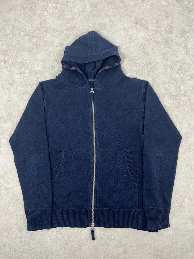 SS2013 Marithé + François Girbaud Navy Wool Zip-up Hoodie
