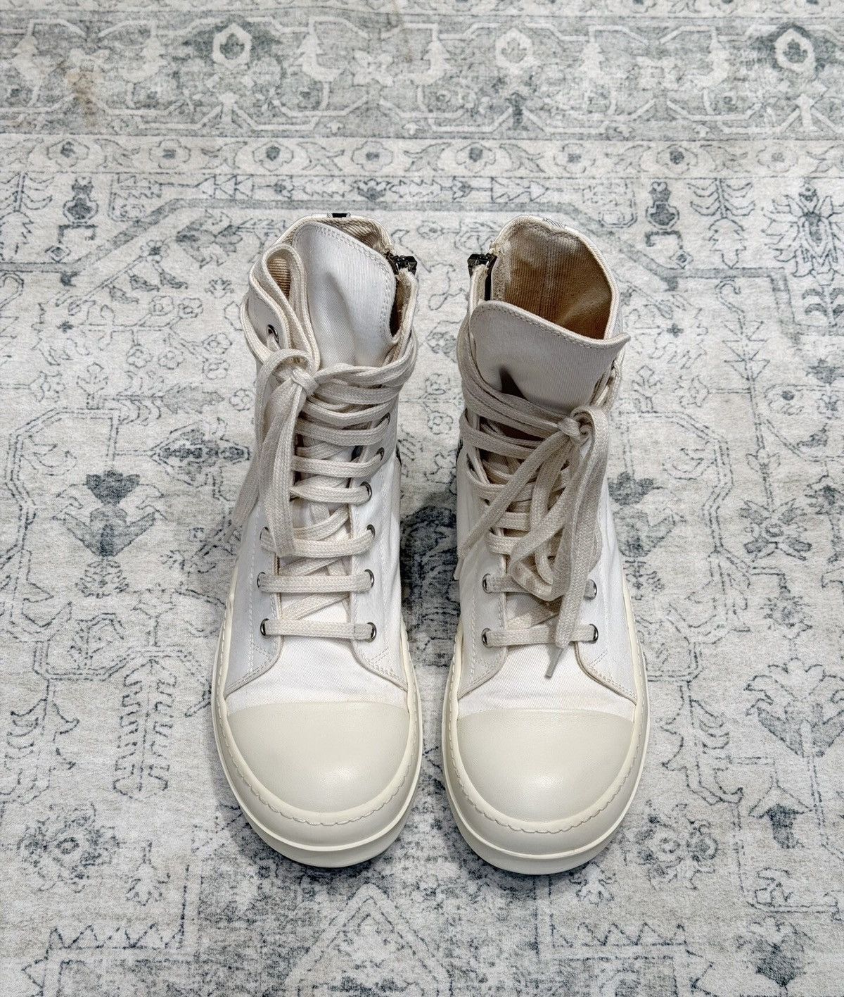 Rick Owens Rick Owens x Converse milk white canvas sneakers Size US 7 / IT 37 - 2 Thumbnail