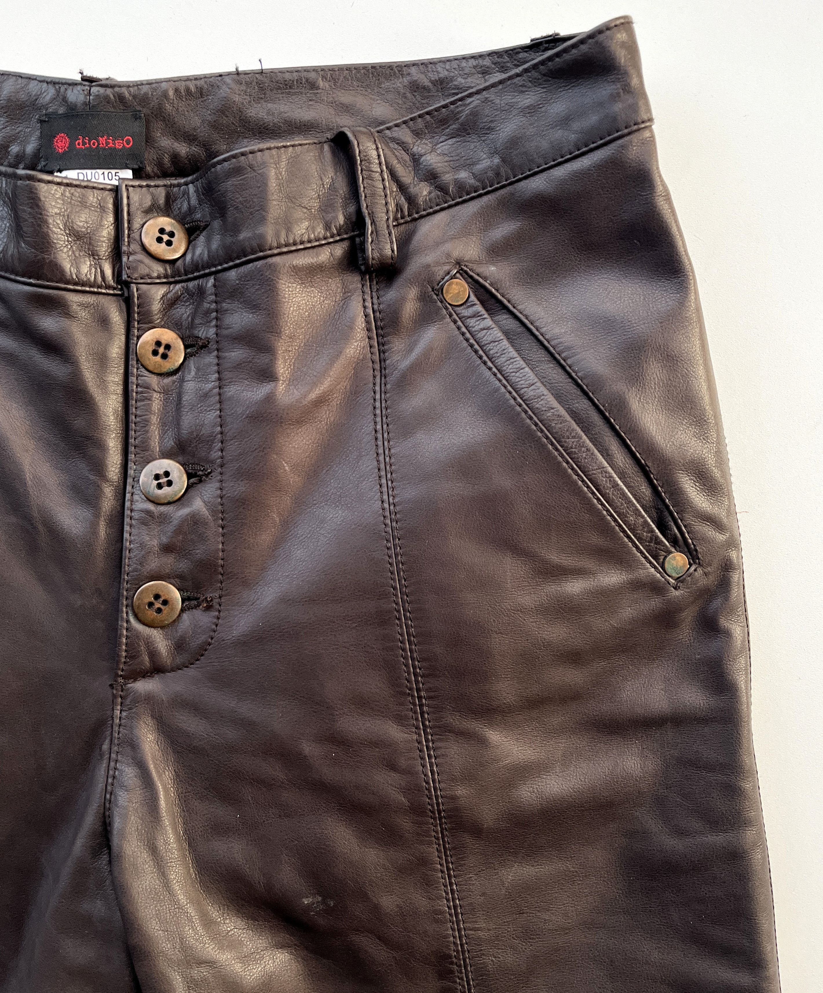 Leather Pants BLACK DIONISO sz. EU 48