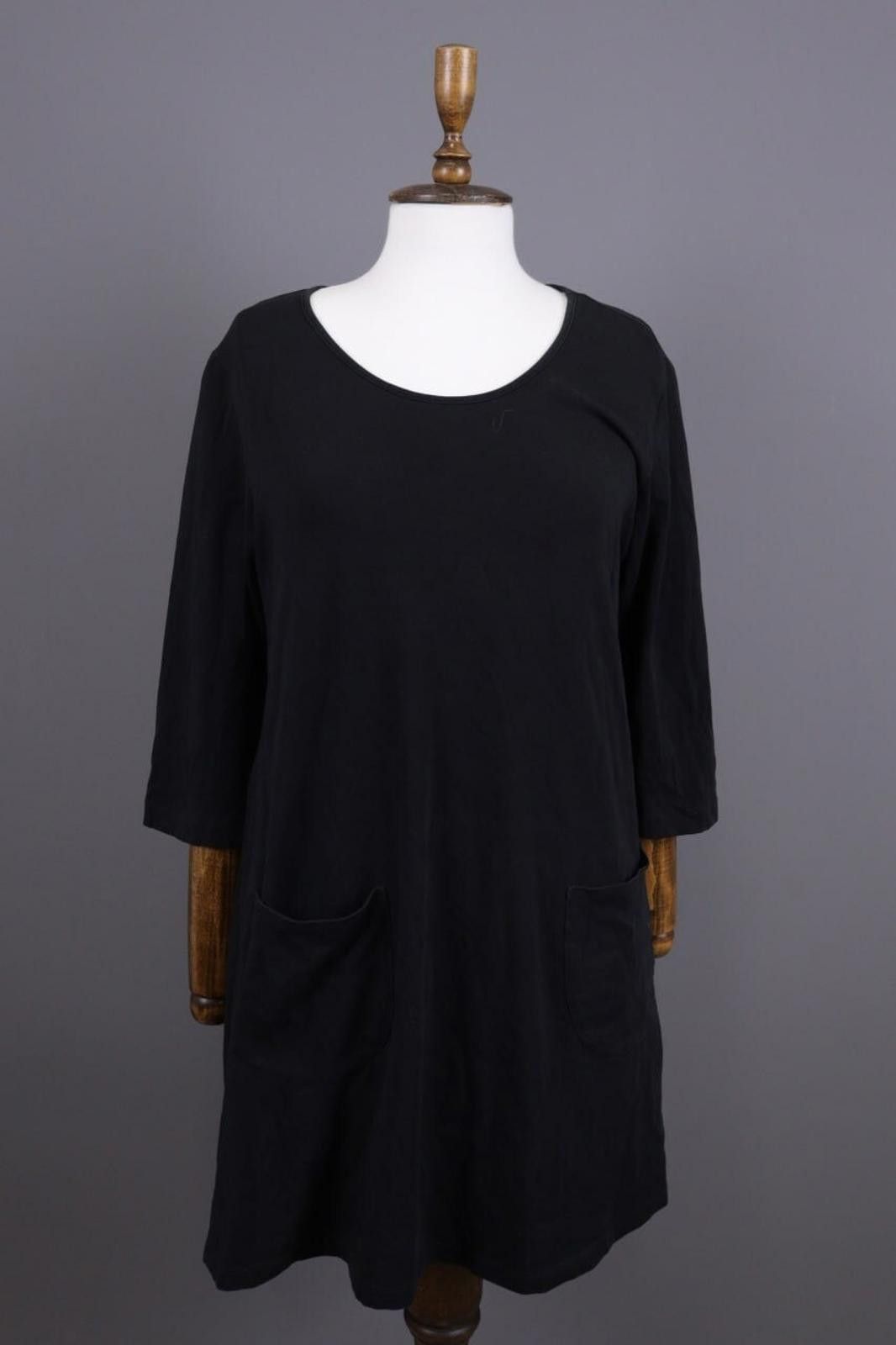 Designer Gudrun Sjoden Black Lagenlook Relaxed A-Line Dress Size L Size L / US 10 / IT 46 - 1 Thumbnail