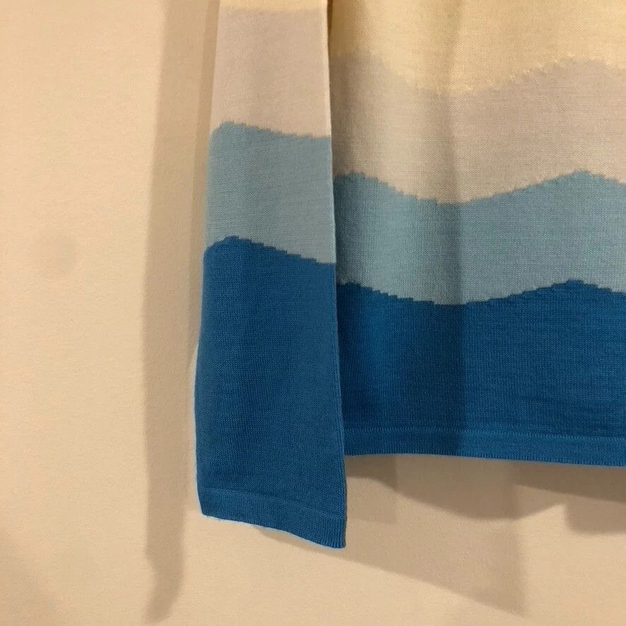 Vintage Rodier France Blue Striped Sweater Size M / US 6-8 / IT 42-44 - 4 Thumbnail
