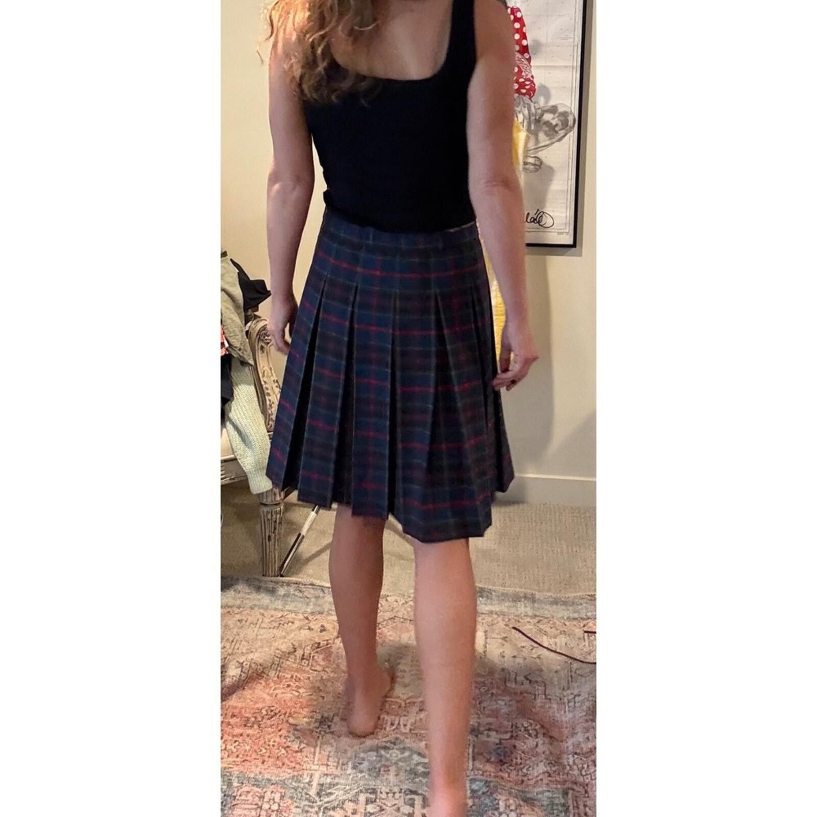 Other Dennis Uniform Navy Blue Plaid Pleated Skirt Size 10 USA Size 32" / US 10 / IT 46 - 3 Thumbnail