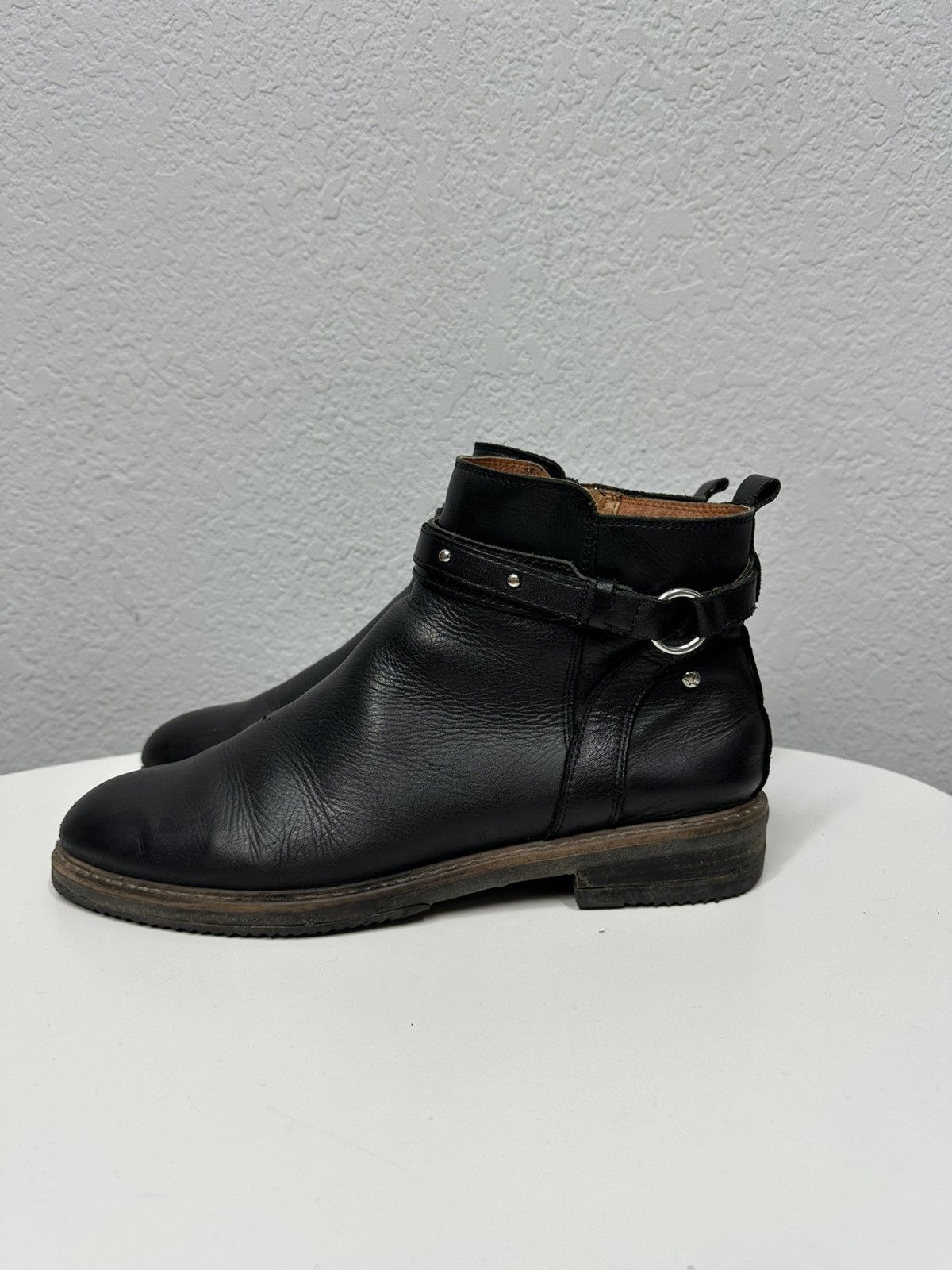 If Six Was Nine AS 98 Vibe Artisan Black Leather Side Zip Ankle Biker Boots Size US 10 / EU 43 - 7 Thumbnail