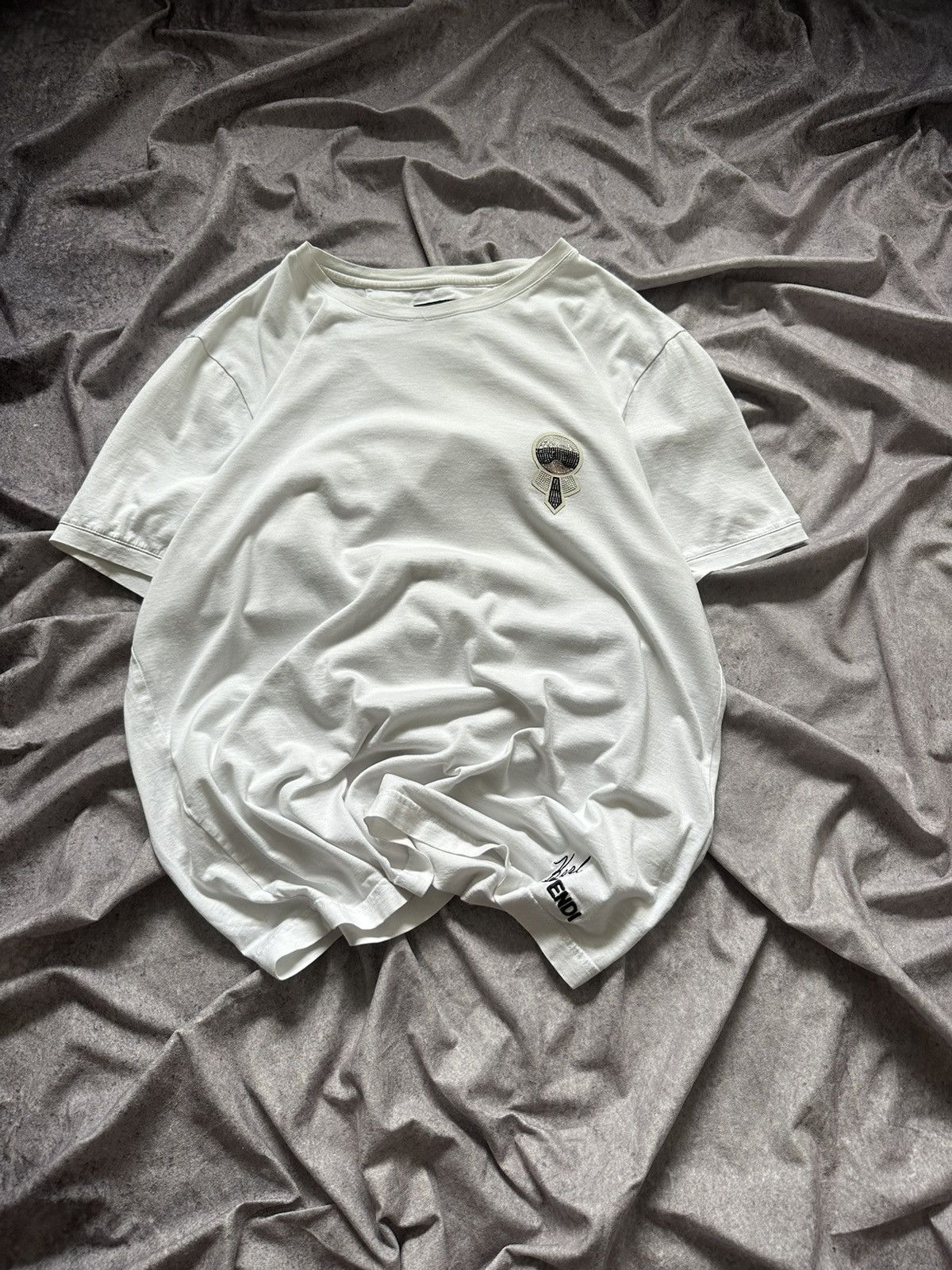 Fendi Fendi X Karl Lagerfeld Karl Lover White Tee T-shirt Size US L / EU 52-54 / 3 - 2 Thumbnail