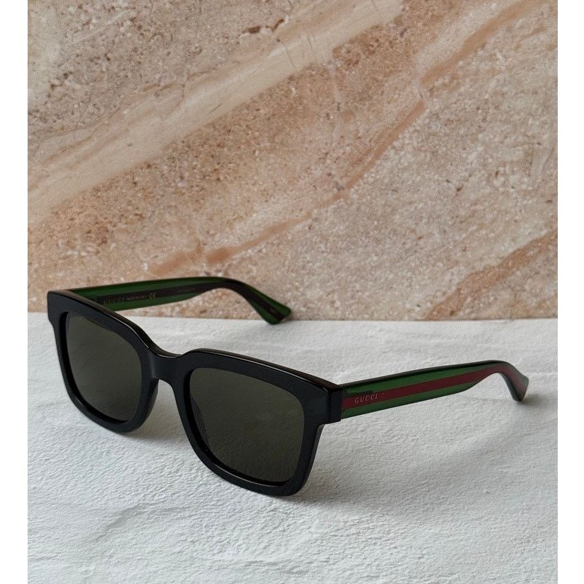Gucci NEW Gucci GG0001S Black Striped Arm Sunglasses Size ONE SIZE - 1 Thumbnail