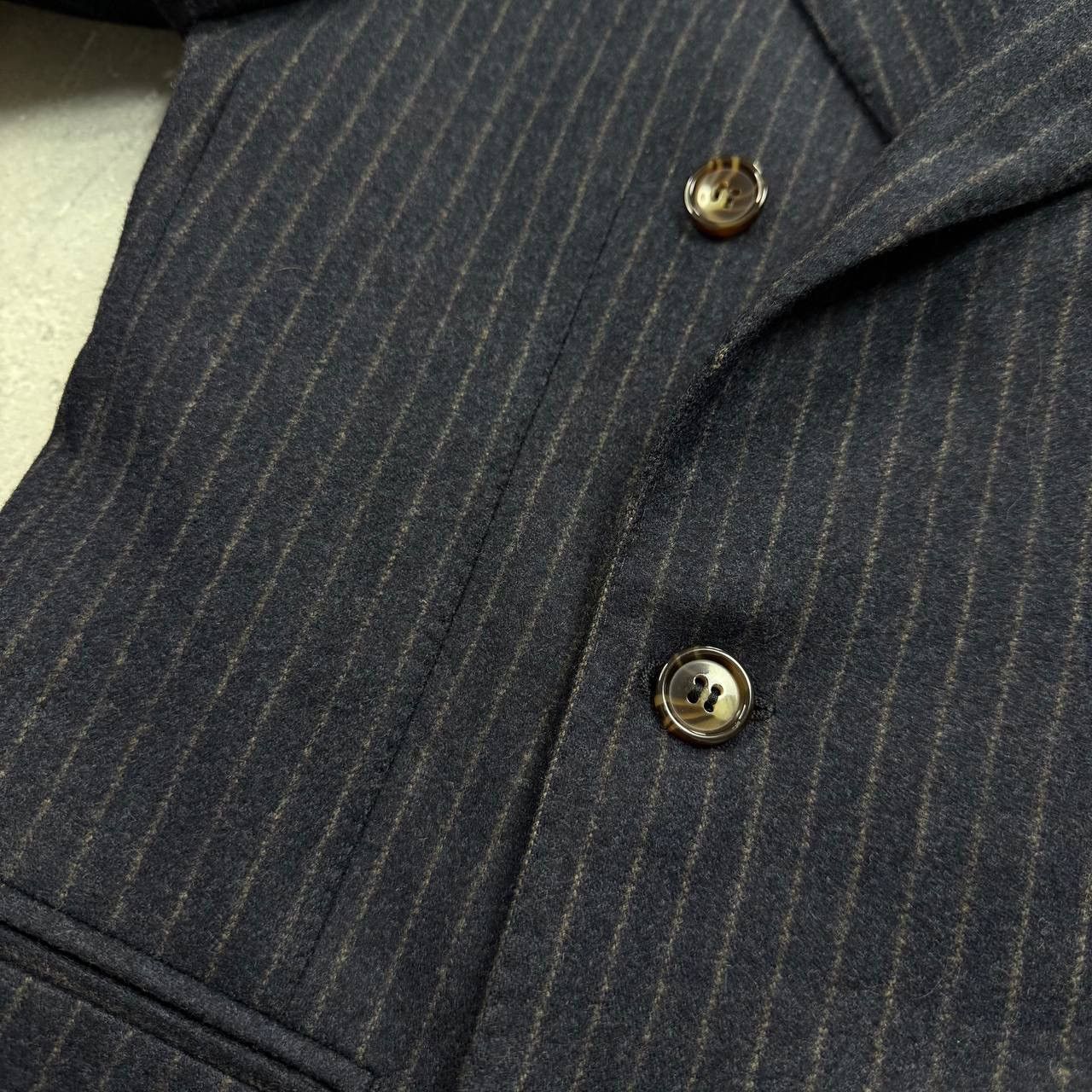 Suitsupply Suitsupply Double-Breasted Striped Wool Blazer Blue/ Brown Size 36R - 6 Thumbnail