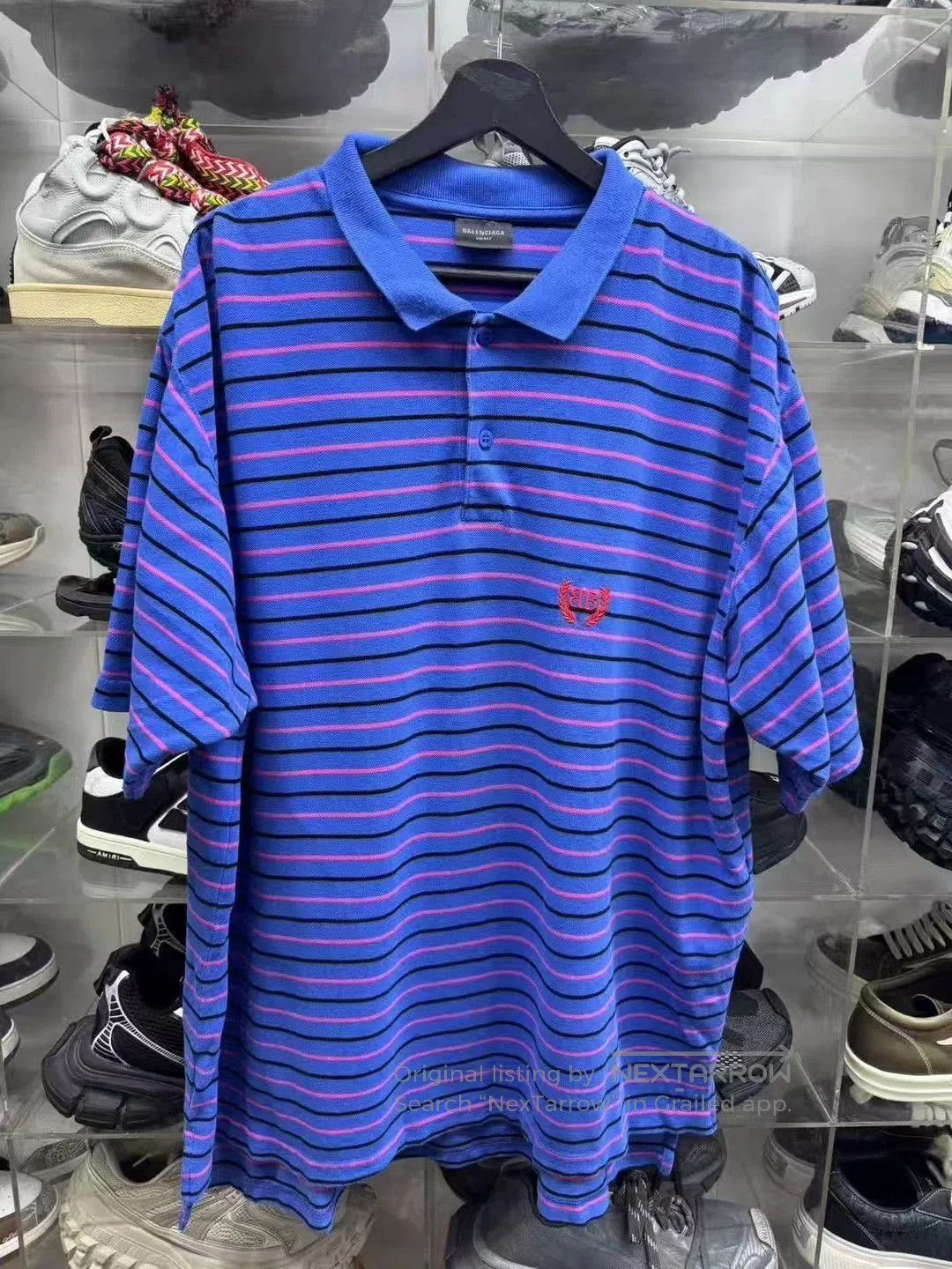 Balenciaga Balenciaga Purple Stripe Polo Shirt. Size US M / EU 48-50 / 2 - 1 Thumbnail
