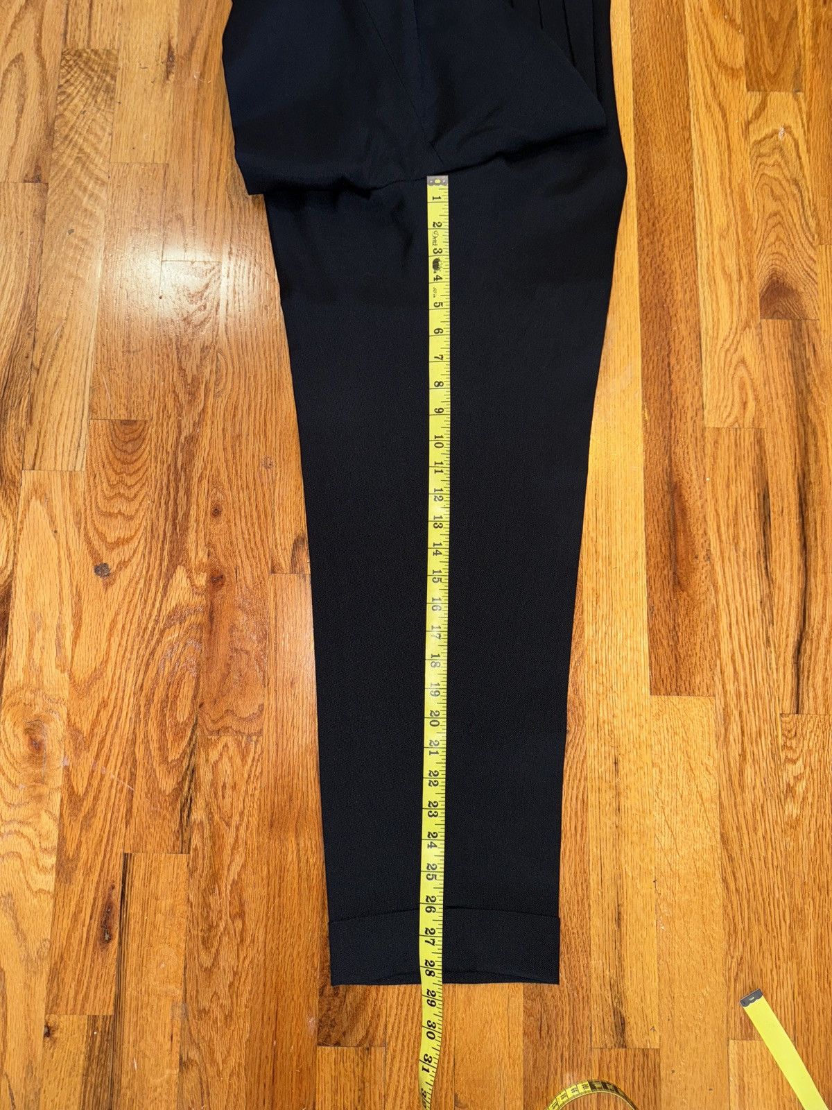 Yves Saint Laurent YSL Pour Homme Black Triple Pleat Trousers 32R Size 38R - 3 Thumbnail