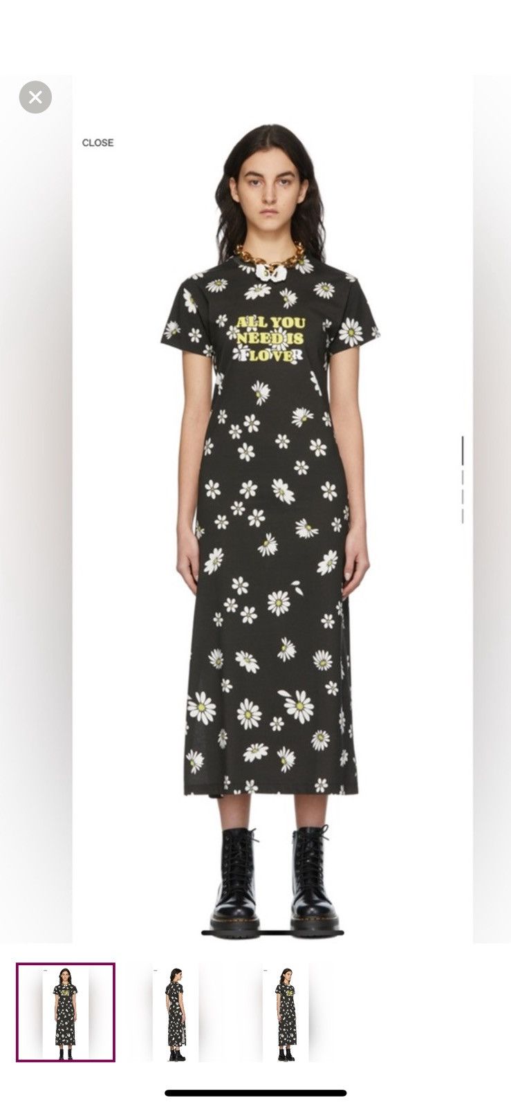 Paco Rabanne RABANNE SSENSE Exclusive Black Capsule Daisy Print Dress 40 Size S / US 4 / IT 40 - 1 Thumbnail