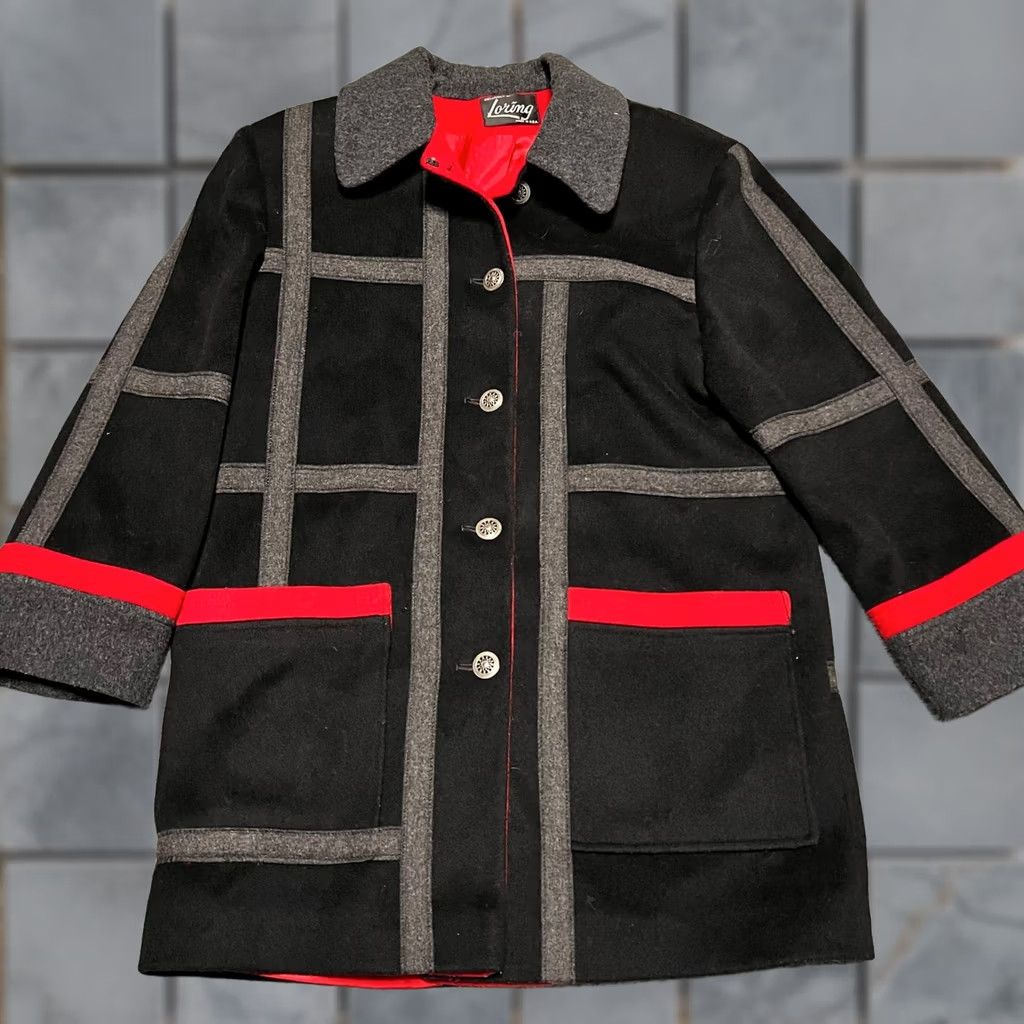 Vintage VINTAGE Loring Coat Womens Large Black Wool Overcoat Size L / US 10 / IT 46 - 1 Thumbnail