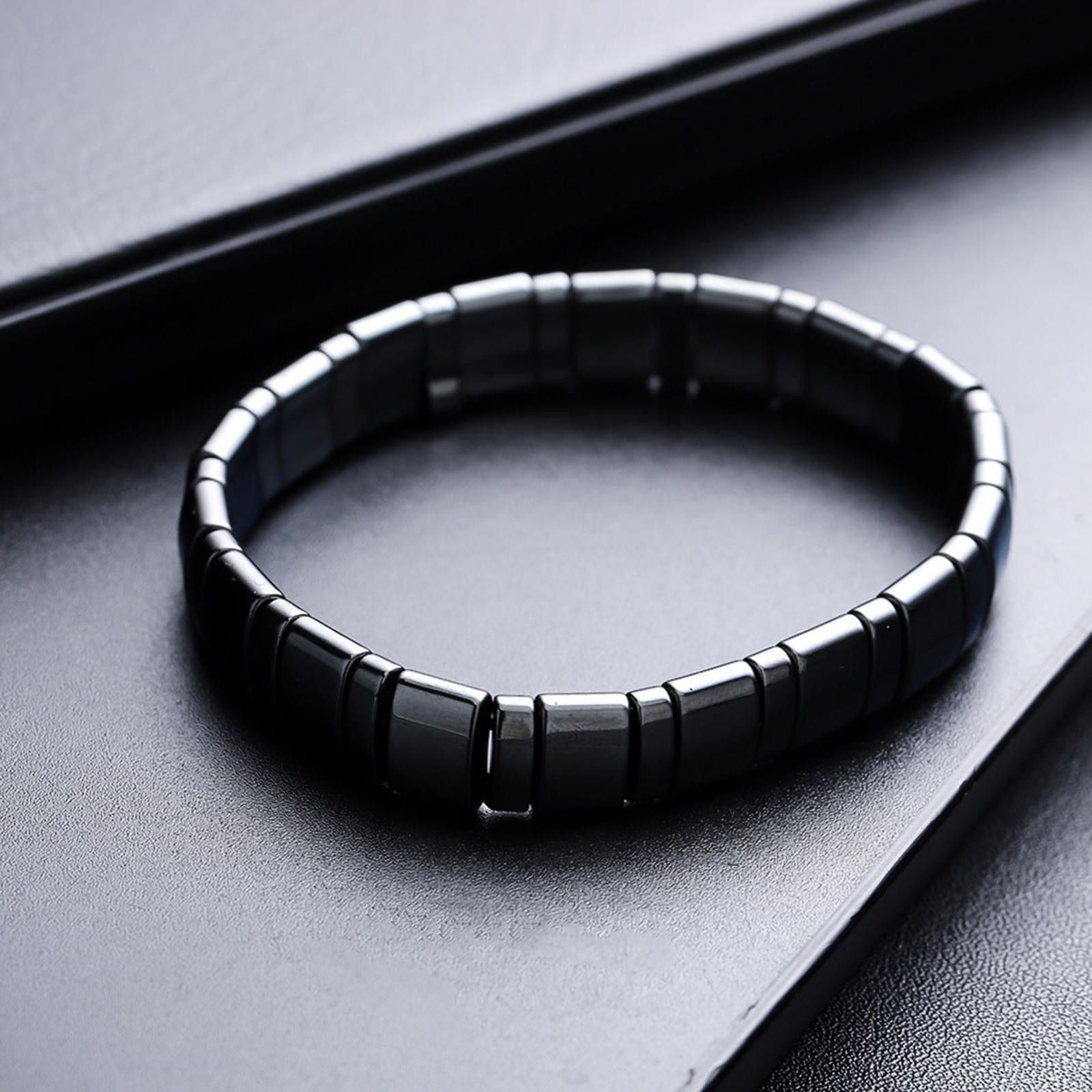 Jewelry Black Men's Magnetic Hematite Link Bracelet, Sleek Style Size ONE SIZE - 3 Thumbnail