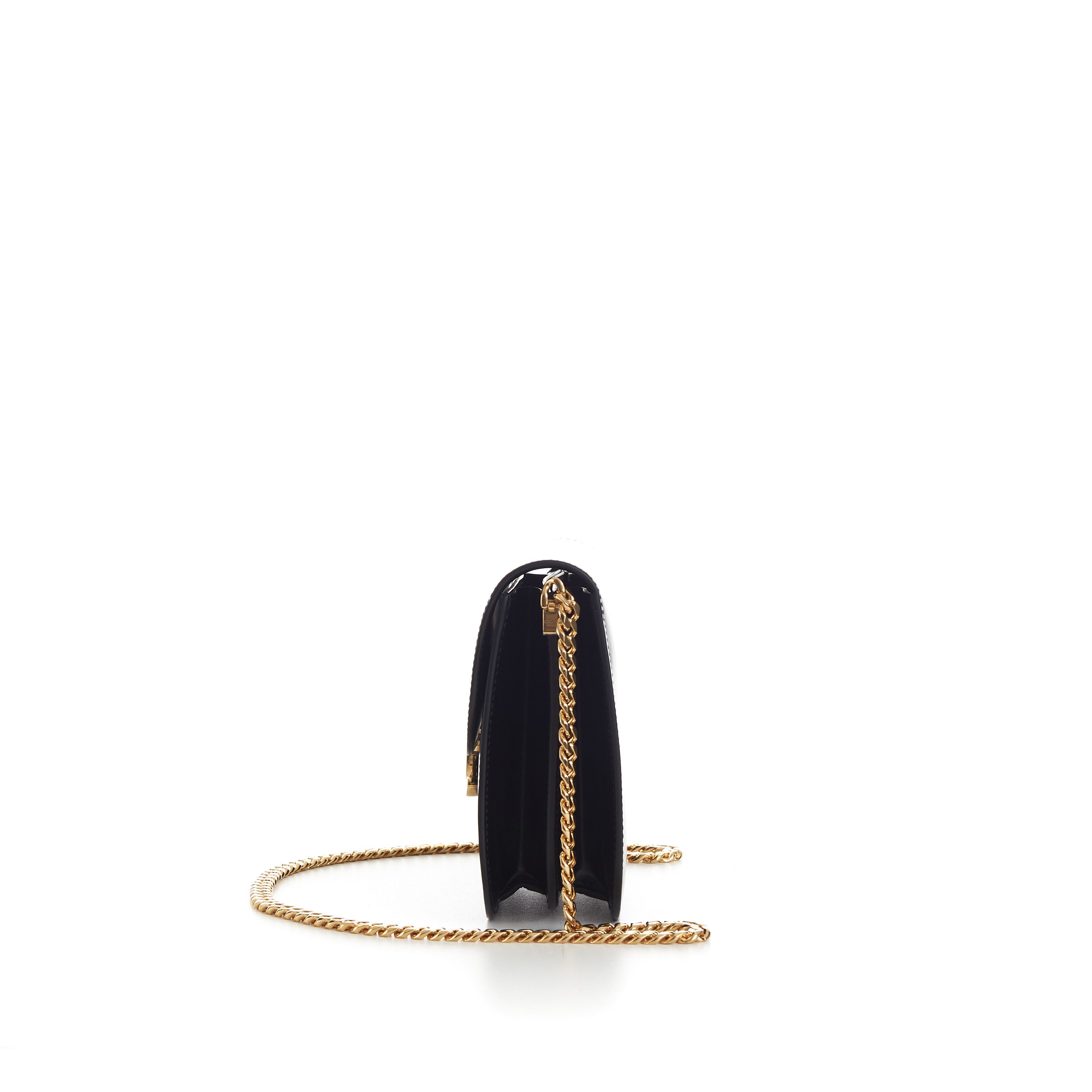 Celine Black College Triomphe Bag - Shiny Calfskin, Chain Strap Size ONE SIZE - 6 Thumbnail